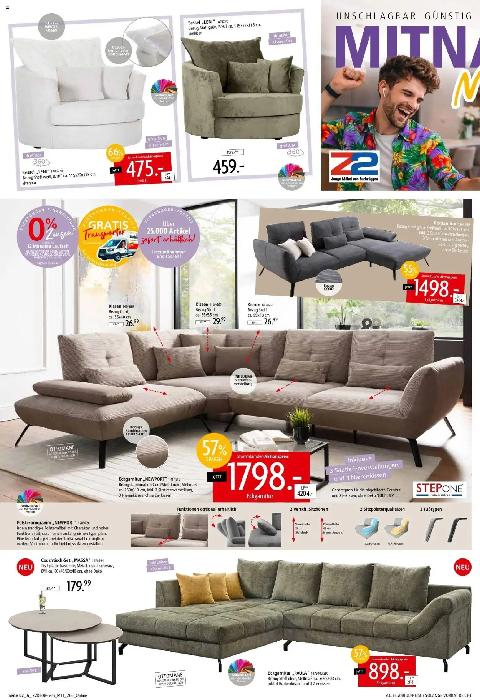 Zurbrüggen - Zurbrüggen: Mitnahme Möbel – gültig ab 29.08.2026 | Seite: 4 | Produkte: Kissen, Sessel
