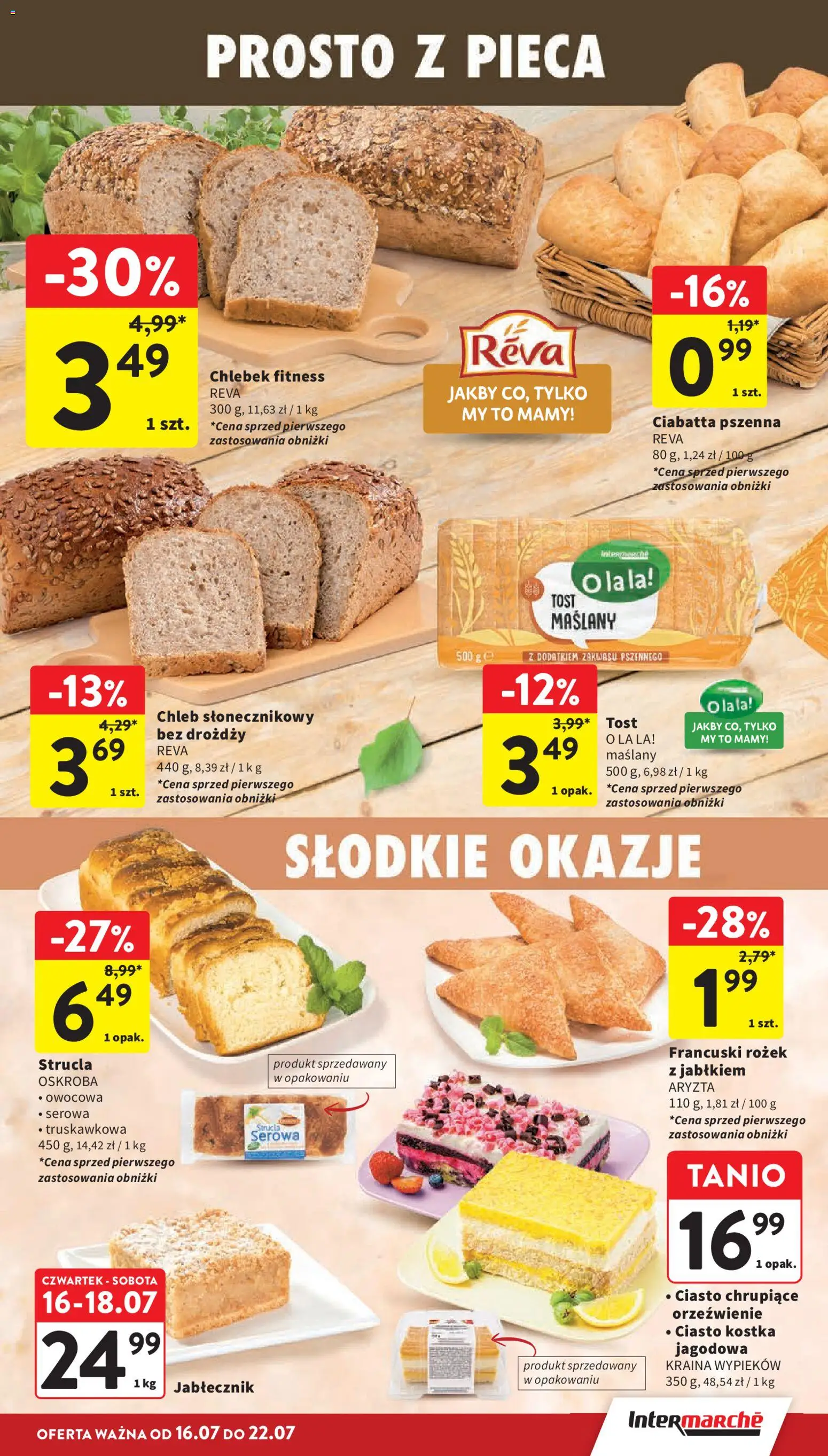 Intermarche gazetka od 16.07.2026 | Strona: 27 | Produkty: Ciasto, Chleb Słonecznikowy, Chleb, Ciabatta
