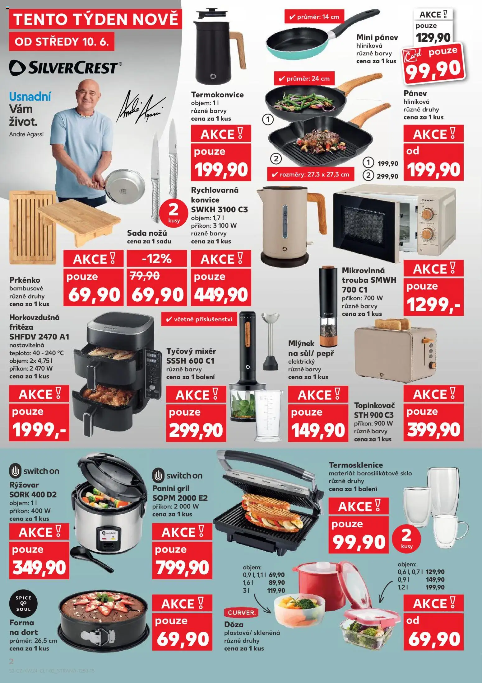 Kaufland leták - Plzeň Bory od 10.06.2026 | Strana: 2 | Produkty: Dóza, Gril, Rychlovarná konvice, Fritéza
