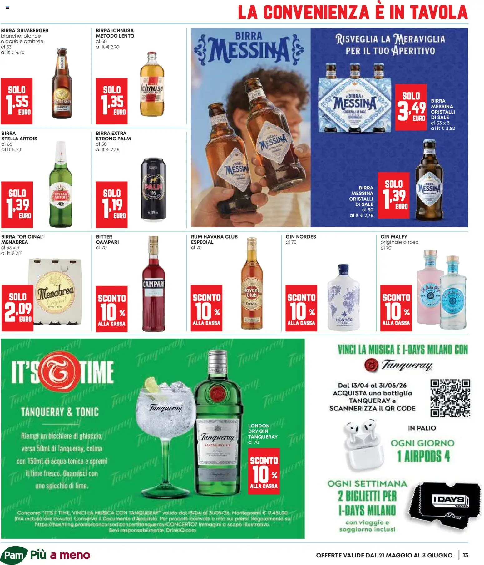 Volantino Panorama del 21.05.2026 | Pagina: 13 | Prodotti: Gin, Acqua, Lime, Airpods