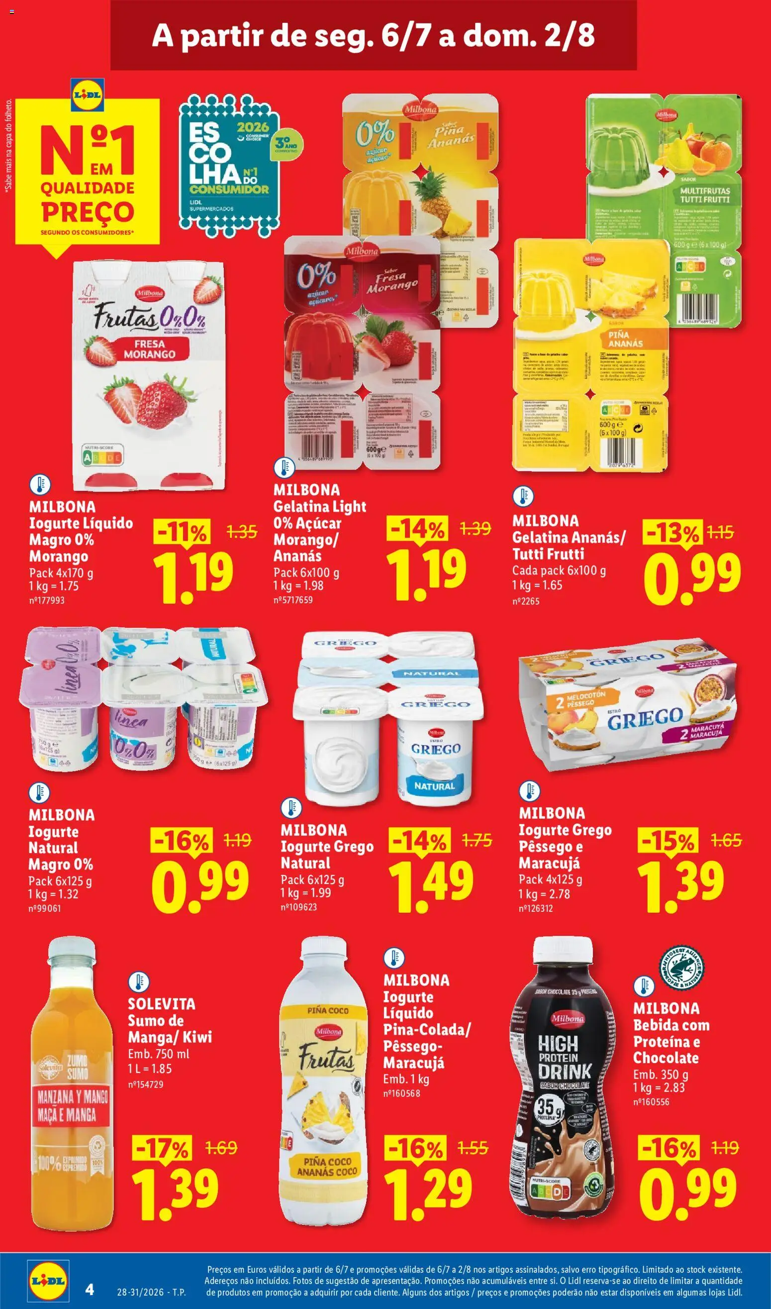 Lidl Folheto Especial │ válido de 06/07/2026 | Página: 4 | Produtos: Frutas, Iogurte grego, Sumo, Proteina