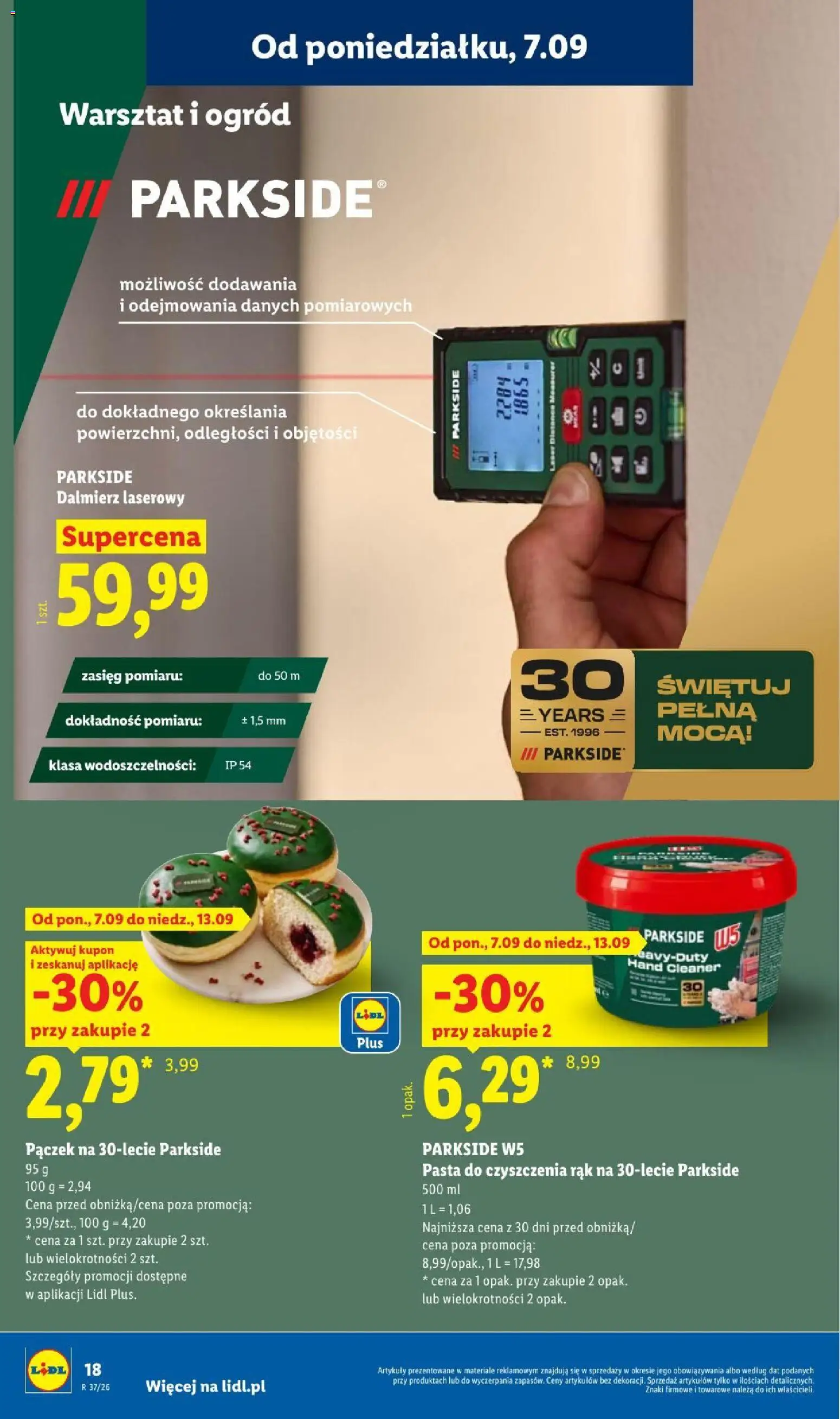 Lidl Katalog od 07.09.2026 | Strona: 22 | Produkty: Pączek, Dalmierz laserowy, Donut, Pasta