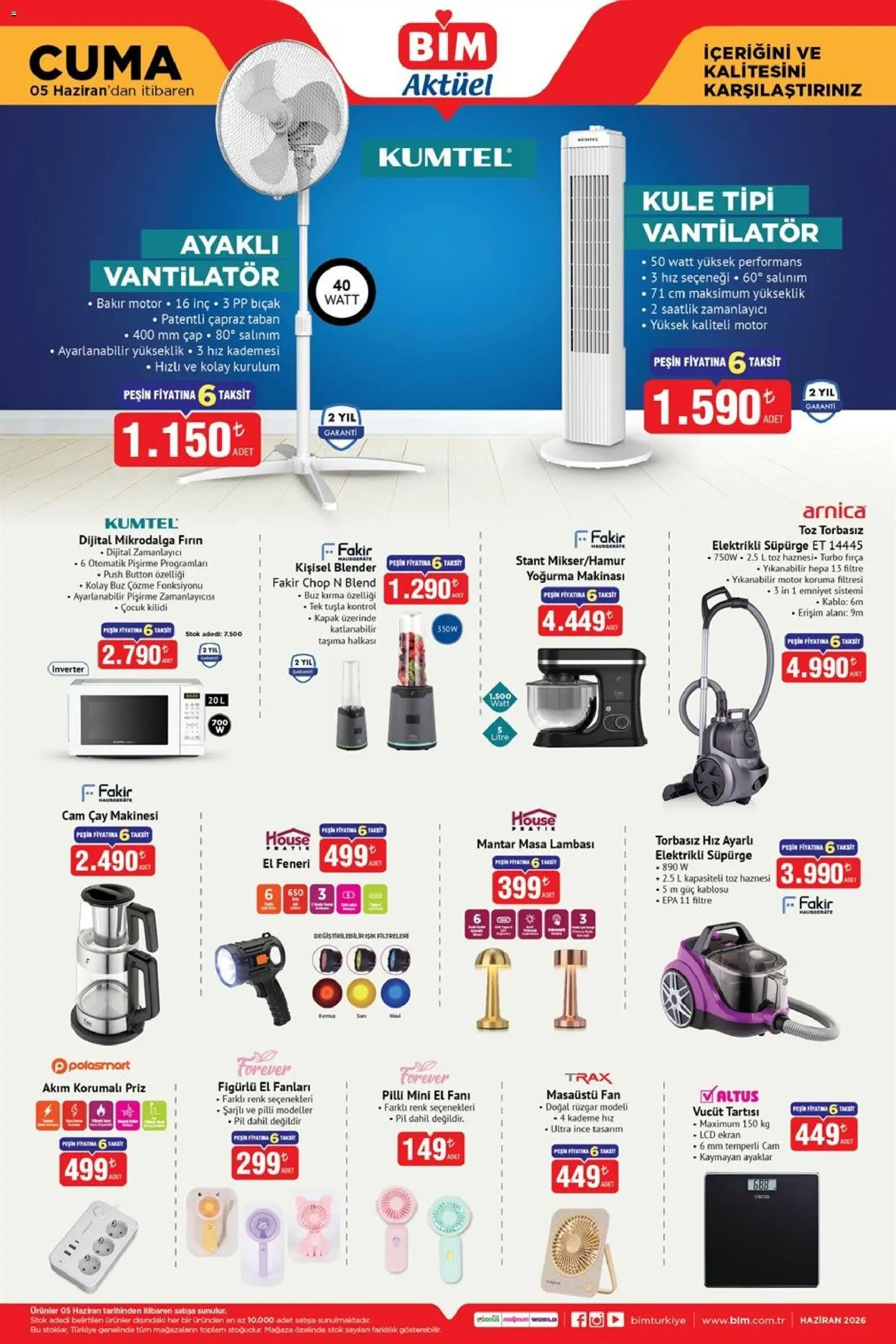 BİM - Katalog Cuma - 05.06.2026 tarihinden itibaren geçerlidir | Sayfa: 1 | Ürünler: Blender, Fırın, Vantilatör, Fan