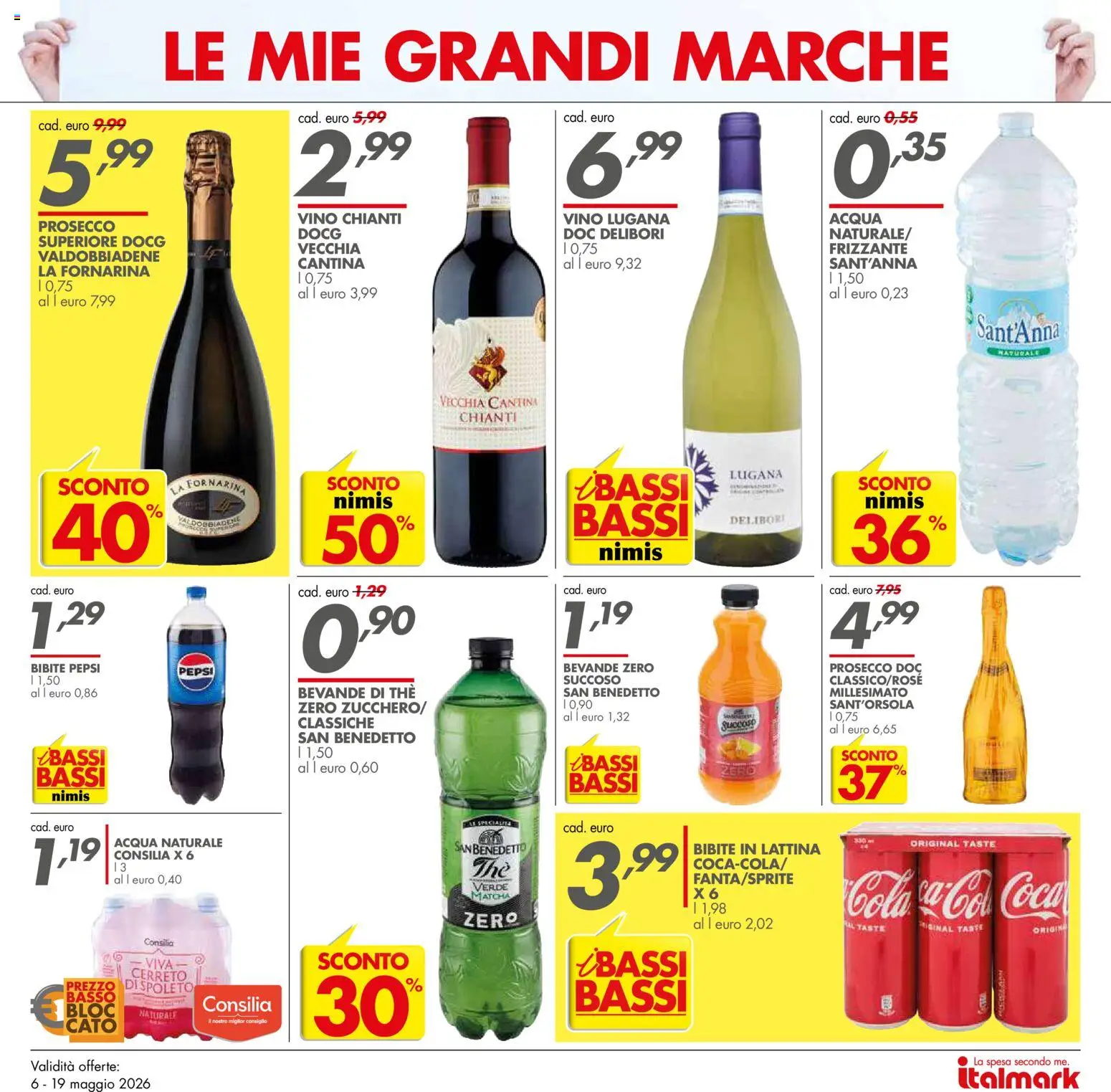 Volantino Italmark del 06.05.2026 | Pagina: 7 | Prodotti: Acqua, The, Acqua naturale, Bibite