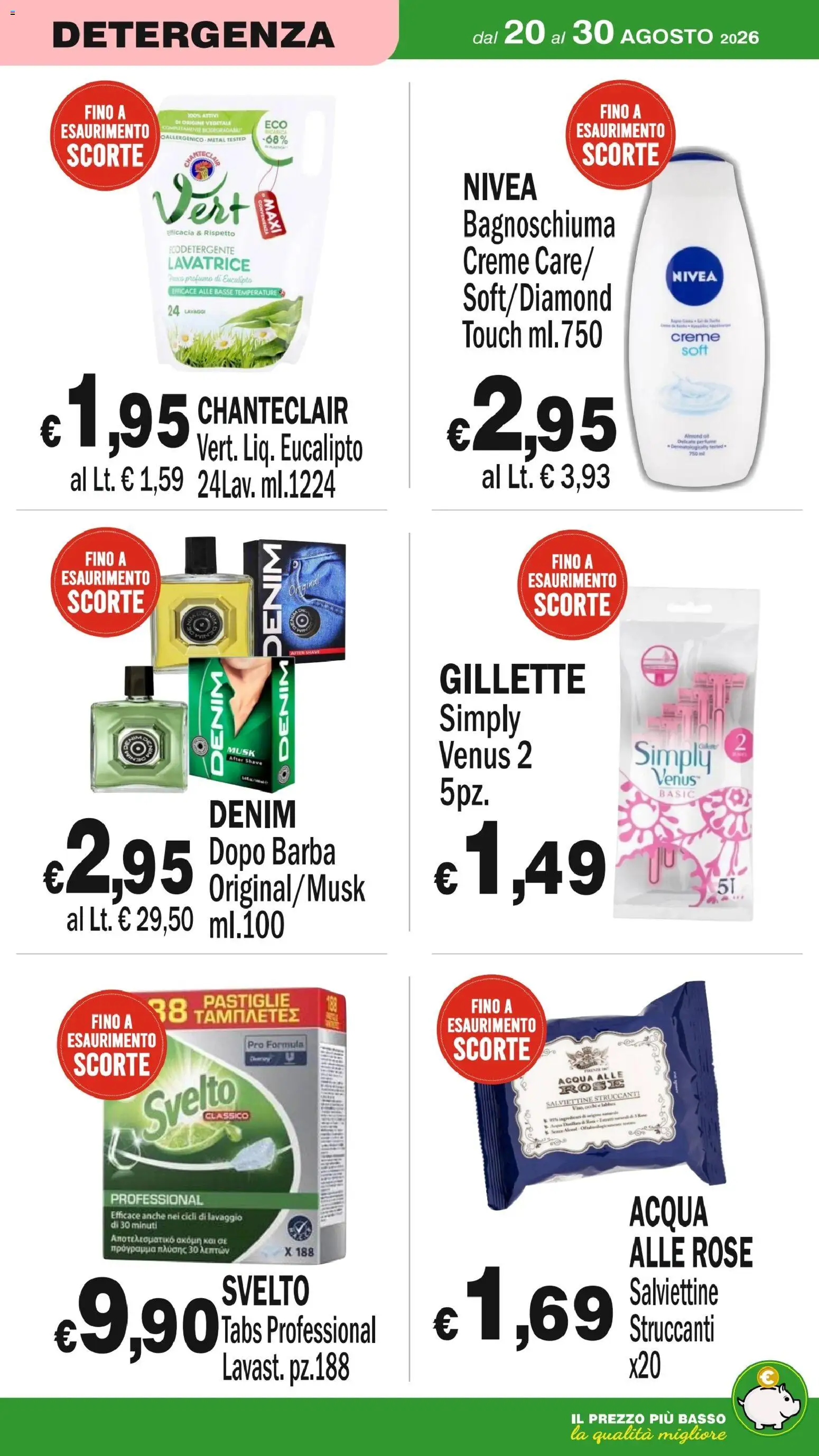 Volantino Primo Prezzo del 20/08/2026 | Pagina: 30 | Prodotti: Bagnoschiuma, Acqua, Basso, Profumo
