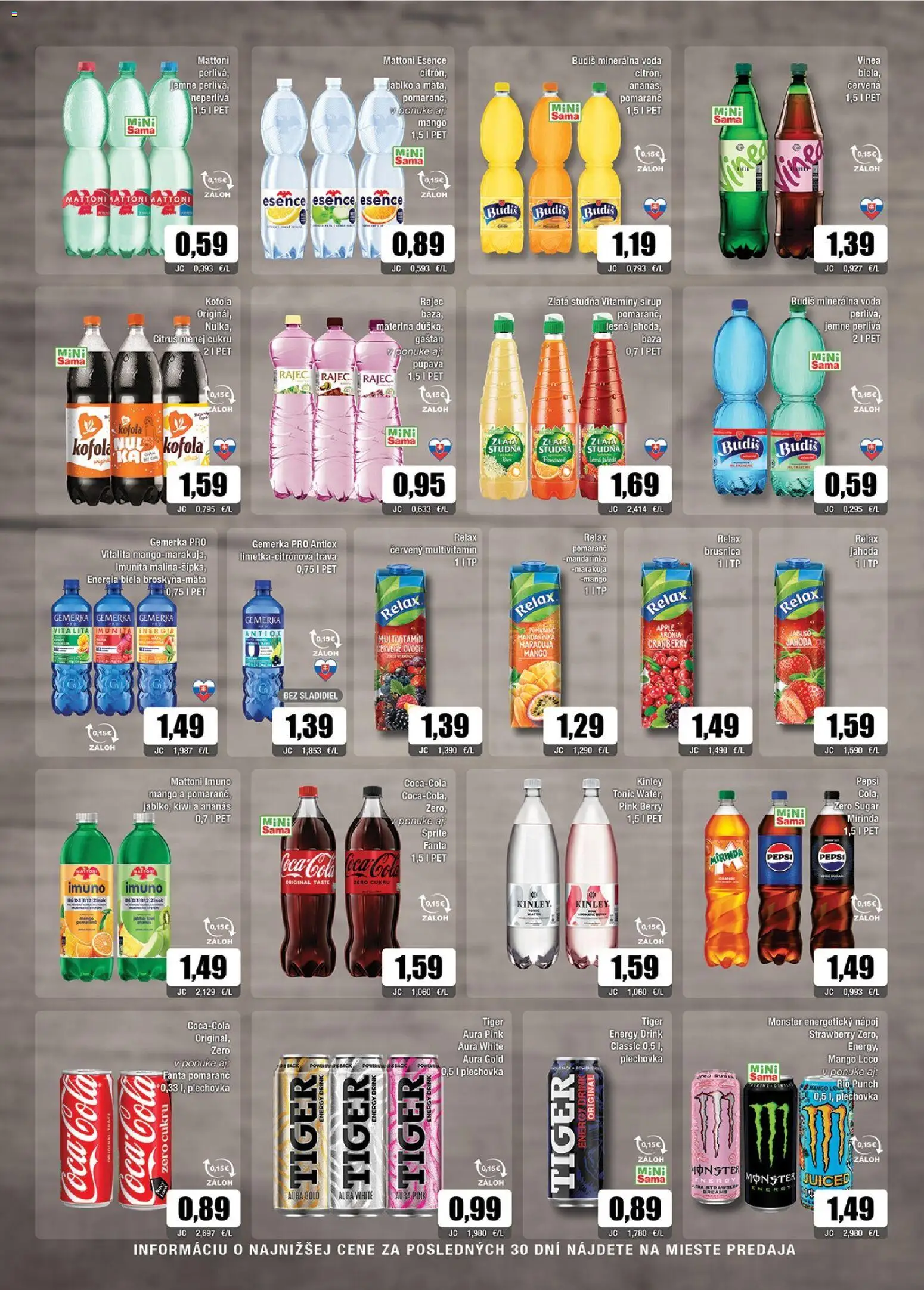 Nové Sama akcie – leták je platný od 23.10.2026 | Strana: 10 | Produkty: Voda, Coca cola, Cola, Vinea