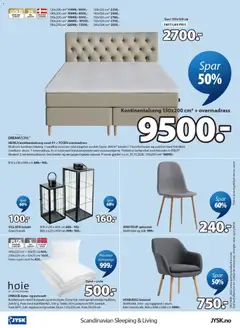 Forhåndsvisning av DREAMZONE, HEMLA kontinentalseng sand-91 + TOSEN overmadrass, Eksklusiv kontinentalseng. 1 vendbar madrass med adaptive pocket-fjærer 204/m² inndelt i 7 komfortsoner og polstret med fleksibelt Comfort+ skum. 1 vendbar madrass med adaptive pocket-fjærer 204/m² inndelt i 7 komfortsoner og polstret med fleksibelt Comfort+ skum. 1 overmadrass, 6 cm tykk med trykkavlastende memoryskumkjerne. Trekket er behandlet med biocidet G-FIRST, Nederst 2 rammemadrasser. Ben/bøyler og sengegafl kjøpes separat. Prisene gjelder t.o.m. 25.10.2026. 150x200 cm* 18999,- gyldig fra 21/09/2026 | Side: 24 | Produkter: And, Spisestol, Kontinentalseng, Pute