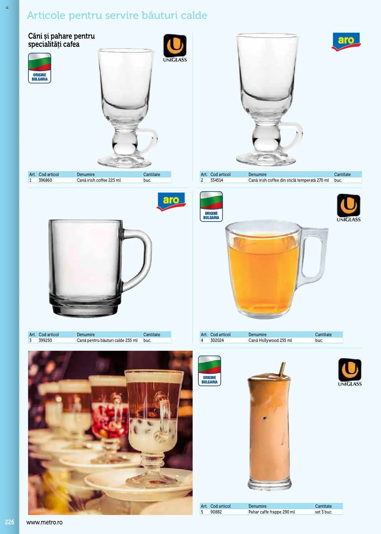 Noul catalog Metro – valabil de la 17.09.2025 | Pagină: 226 | Produse: Pahare, Cafea, Căni