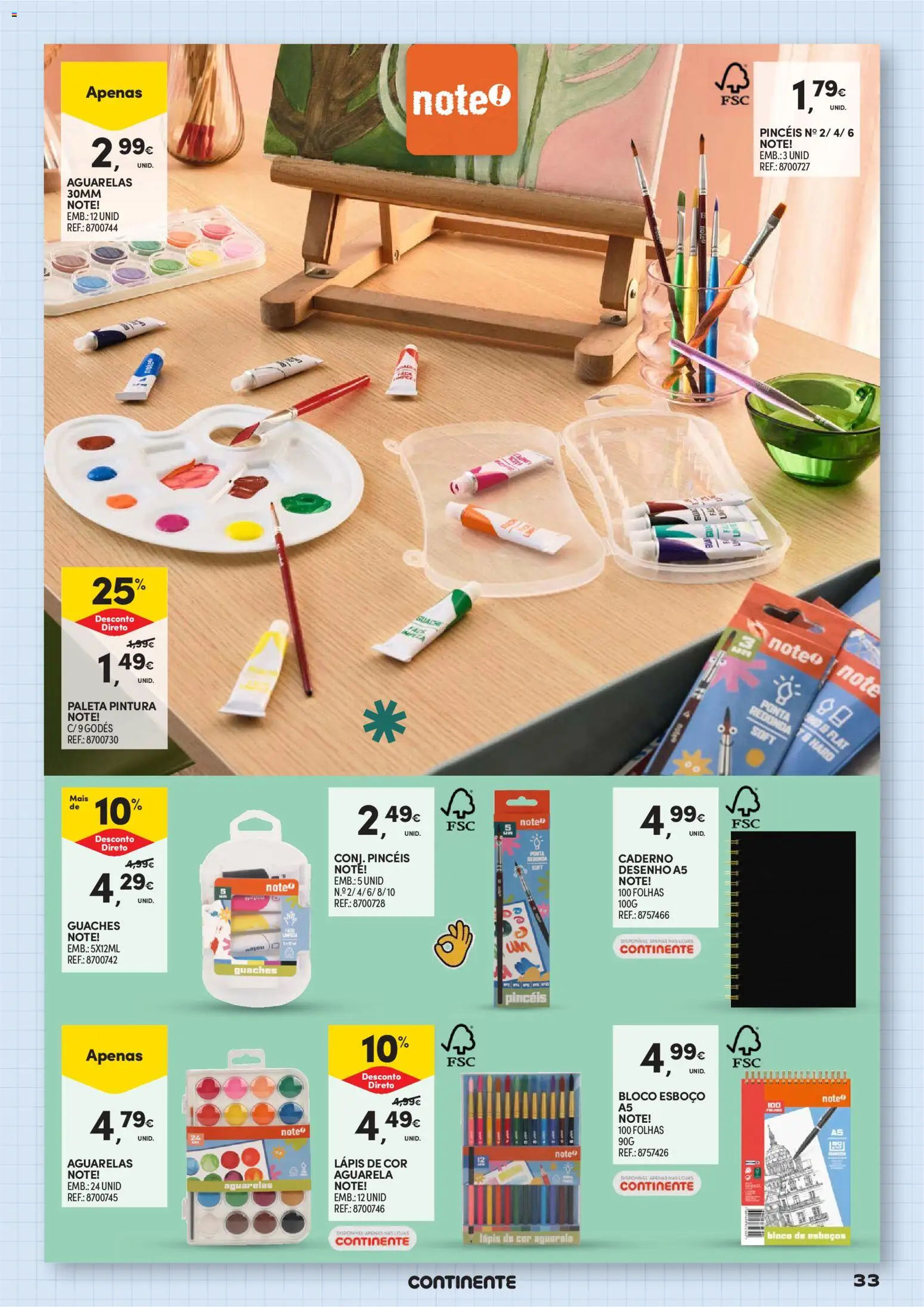 Continente Regresso às Aulas Na escola de toda a gente │ válido de 11/08/2026 | Página: 33 | Produtos: Caderno