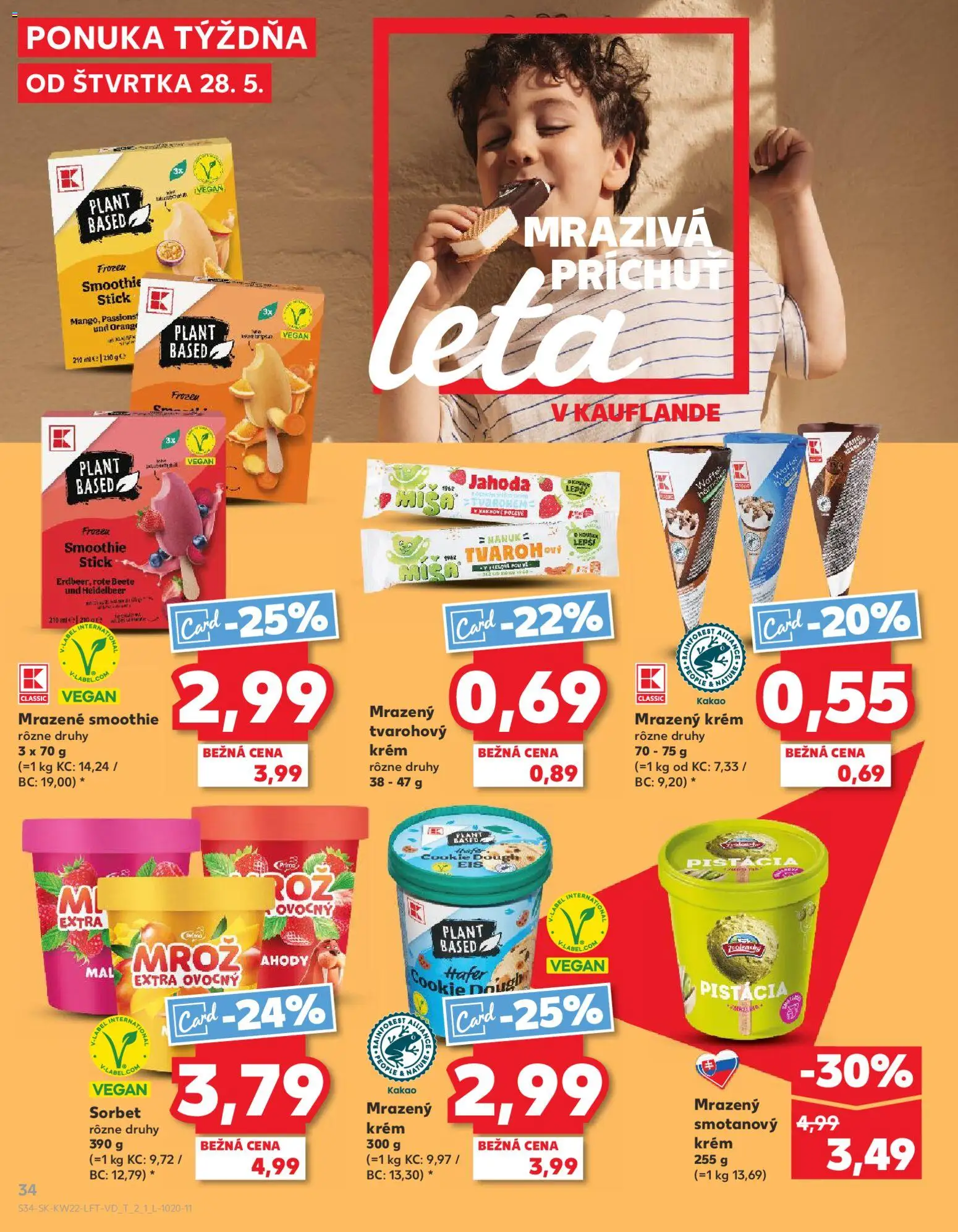 Nové Kaufland akcie – leták je platný od 28.05.2026 | Strana: 34 | Produkty: Nanuk, Krém, Tvarohový krém, Kakao