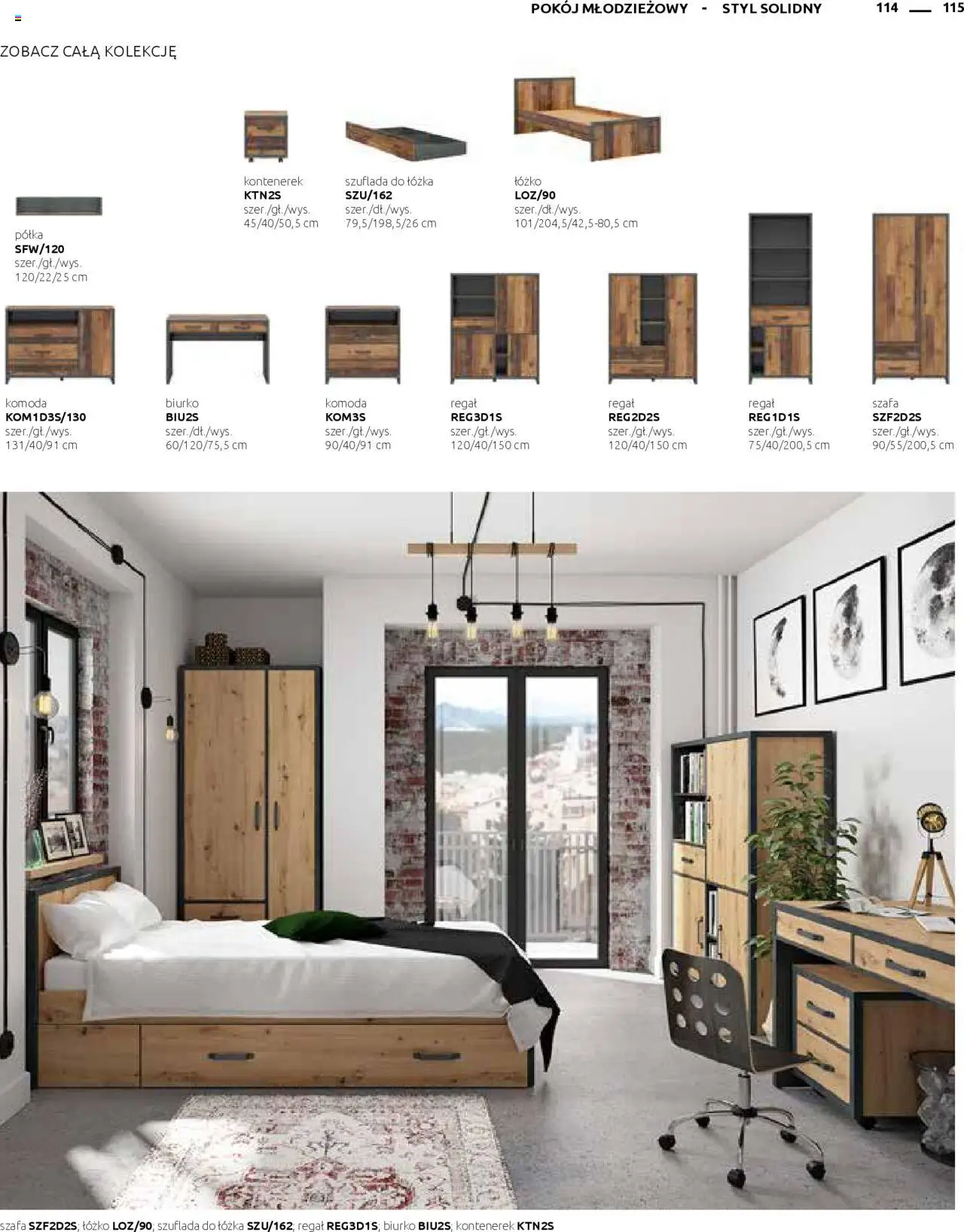 Black Red White Gazetka - Katalog rodzinnych wnętrz od 24.05.2024 | Strona: 115 | Produkty: Łóżko, Półka, Biurko, Regał