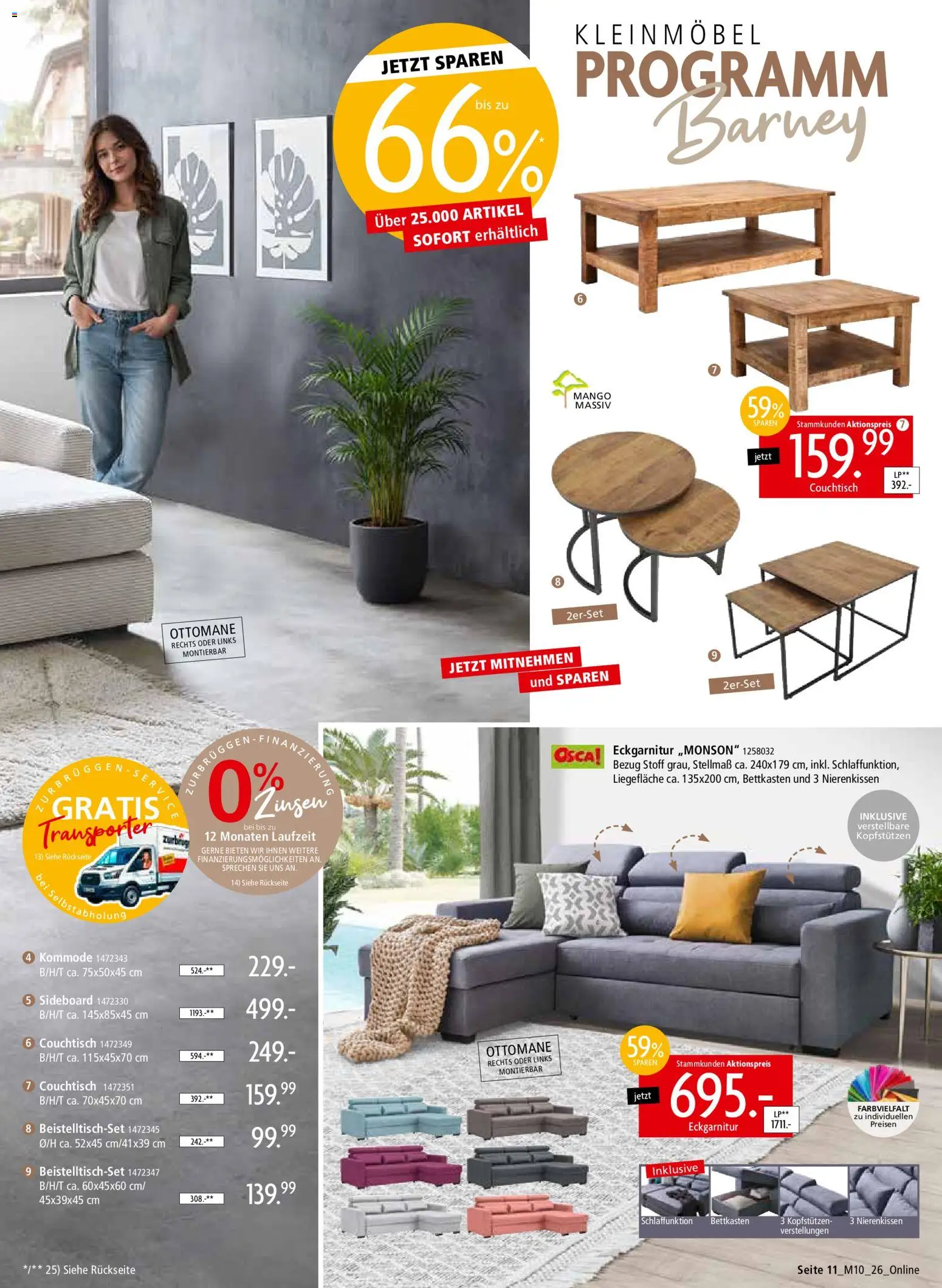 Zurbrüggen Mitnahme Möbel – gültig ab 08.08.2026 | Seite: 11 | Produkte: Sideboard, Kommode, Couchtisch, Mango
