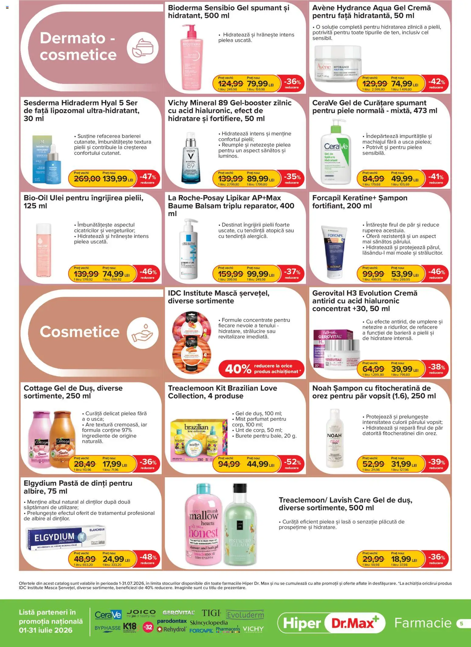 Noul catalog Dr.Max – valabil de la 01.07.2026 | Pagină: 5 | Produse: Gel de curățare, Burete, Unt, Pastă de dinți