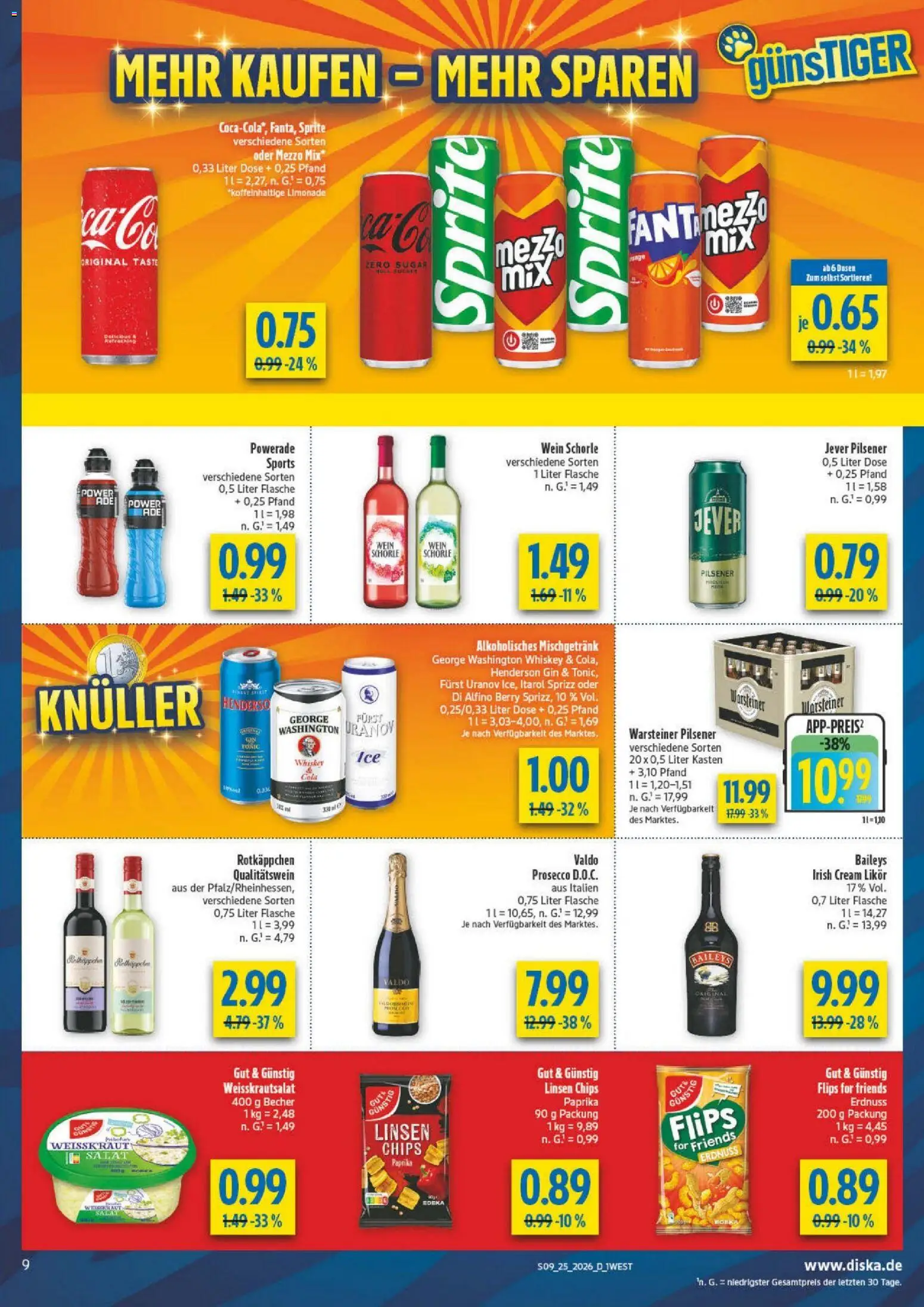 Diska - Diska Angebote Bayern KW25 – gültig ab 15.06.2026 | Seite: 13 | Produkte: Cola, Likör, Prosecco, Whiskey