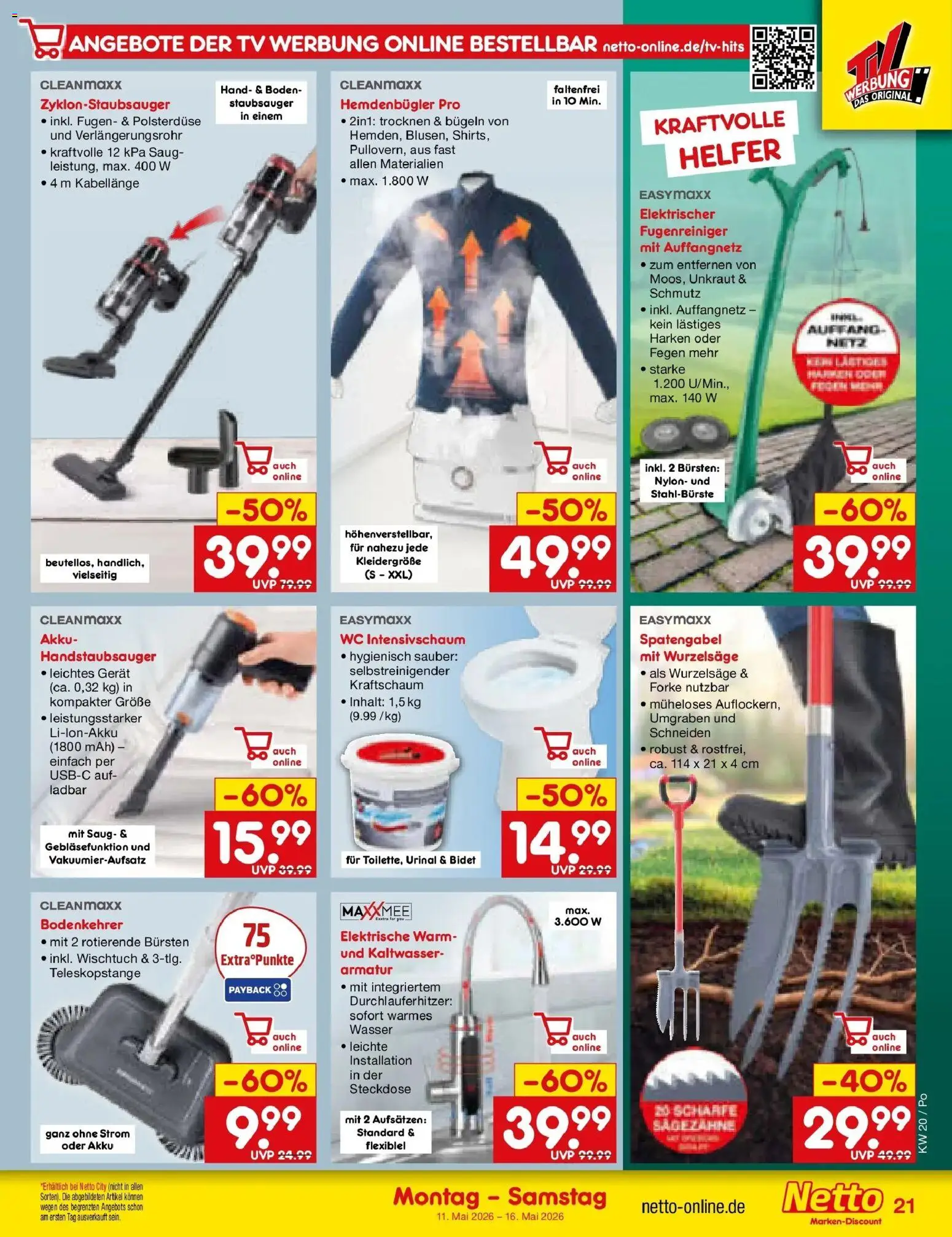 Netto Marken-Discount Prospekt Selb	 – gültig ab 10.05.2026 | Seite: 30 | Produkte: Staubsauger, Steckdose, Wasser, TV