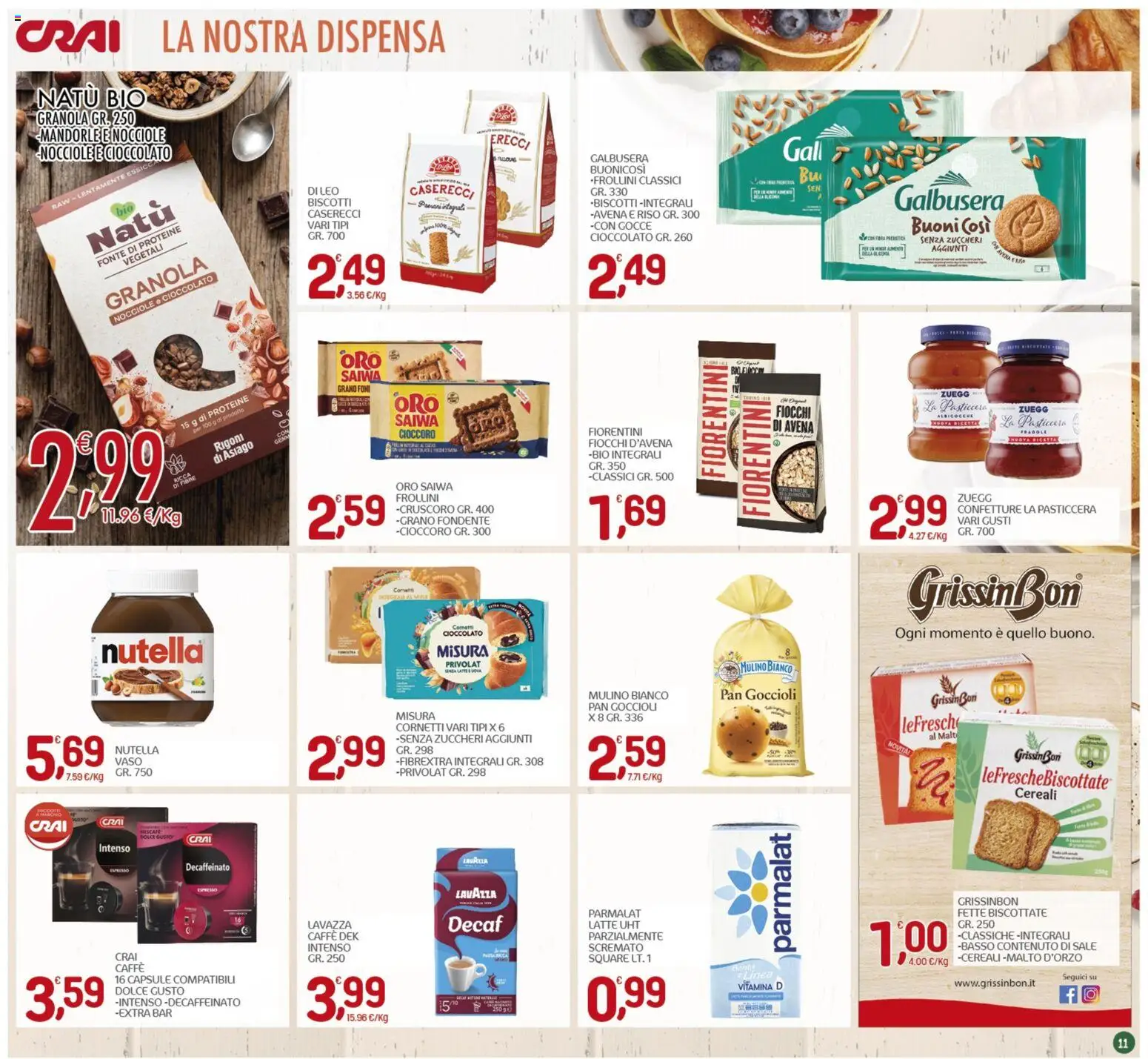 Volantino CRAI del 09/07/2026 | Pagina: 11 | Prodotti: Riso, Nocciole, Nutella, Albicocche