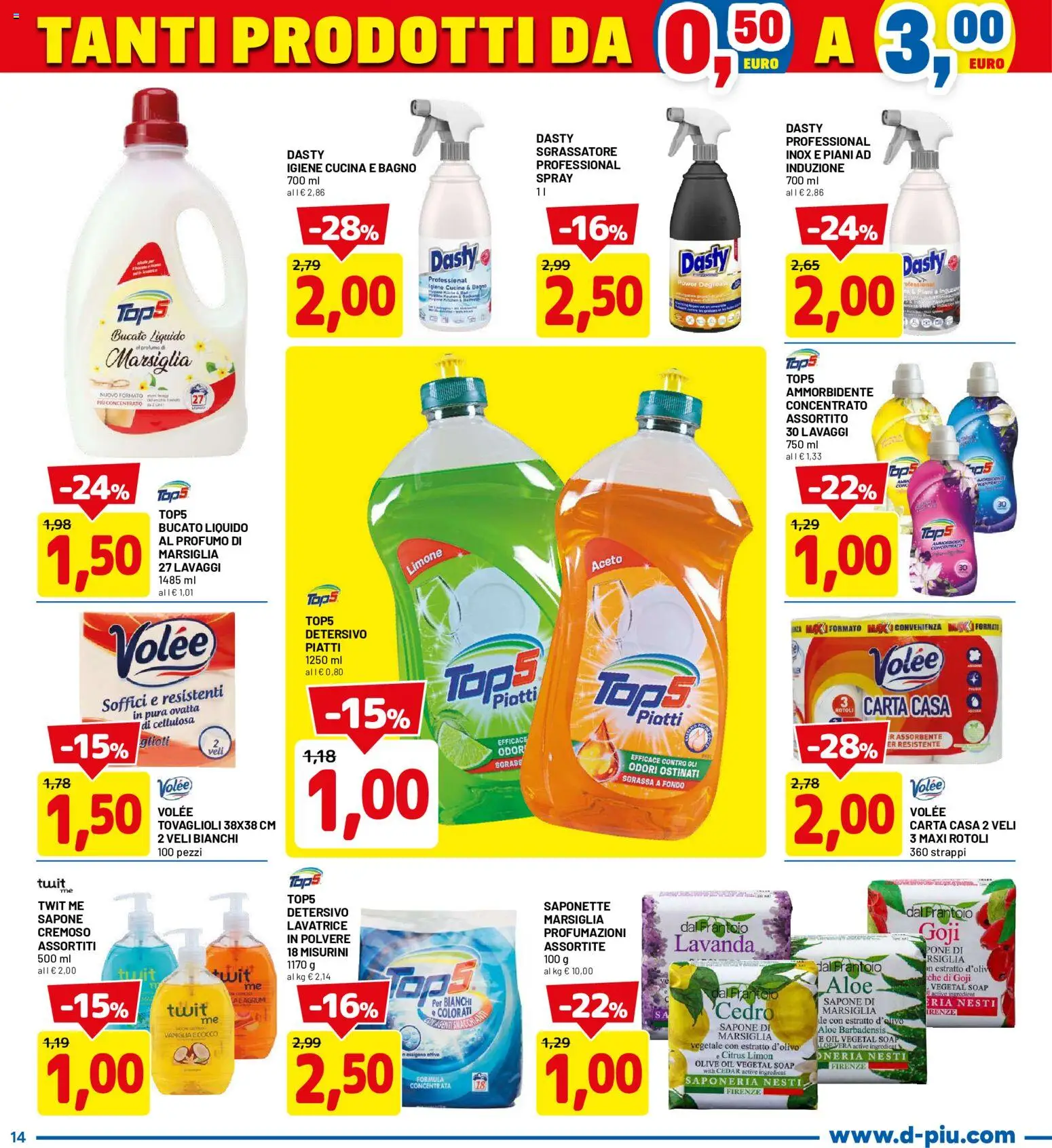 Volantino D Più del 14.05.2026 | Pagina: 14 | Prodotti: Olive, Aceto, Bagno, Profumo