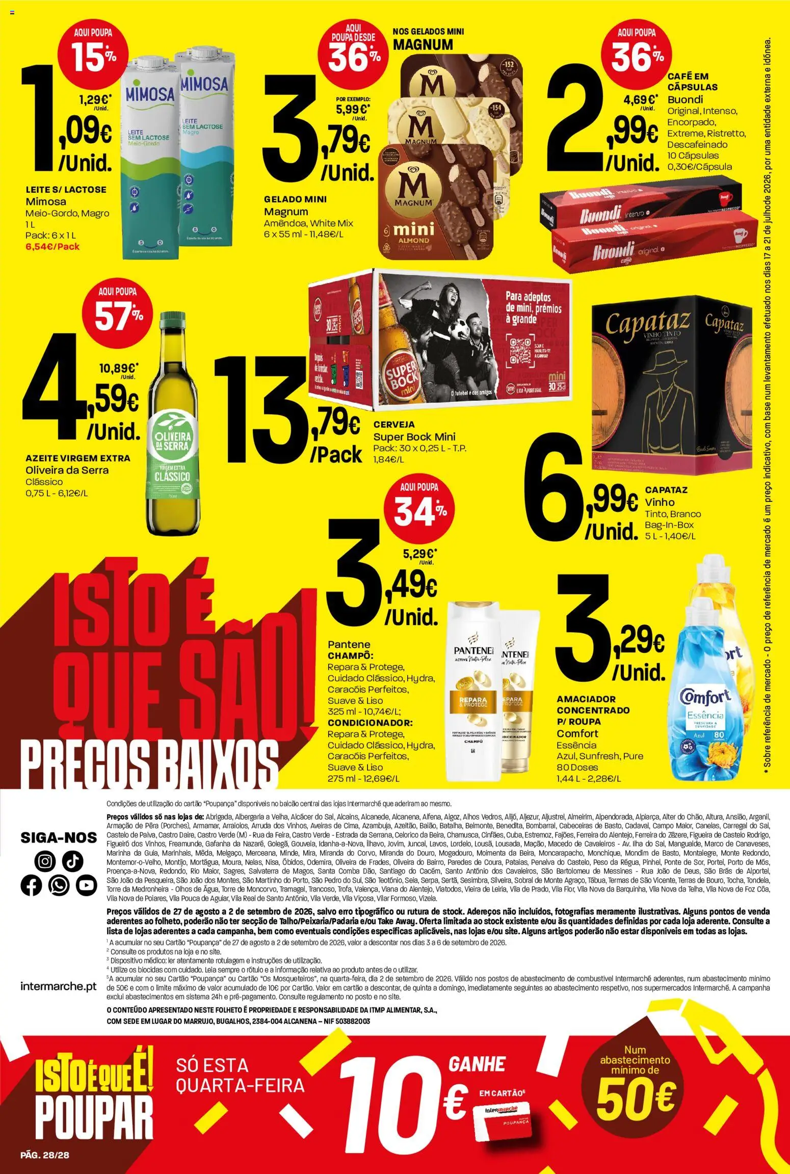 Intermarché Folheto Contact │ válido de 27/08/2026 | Página: 28 | Produtos: Champô, Cápsulas, Gelado, Café