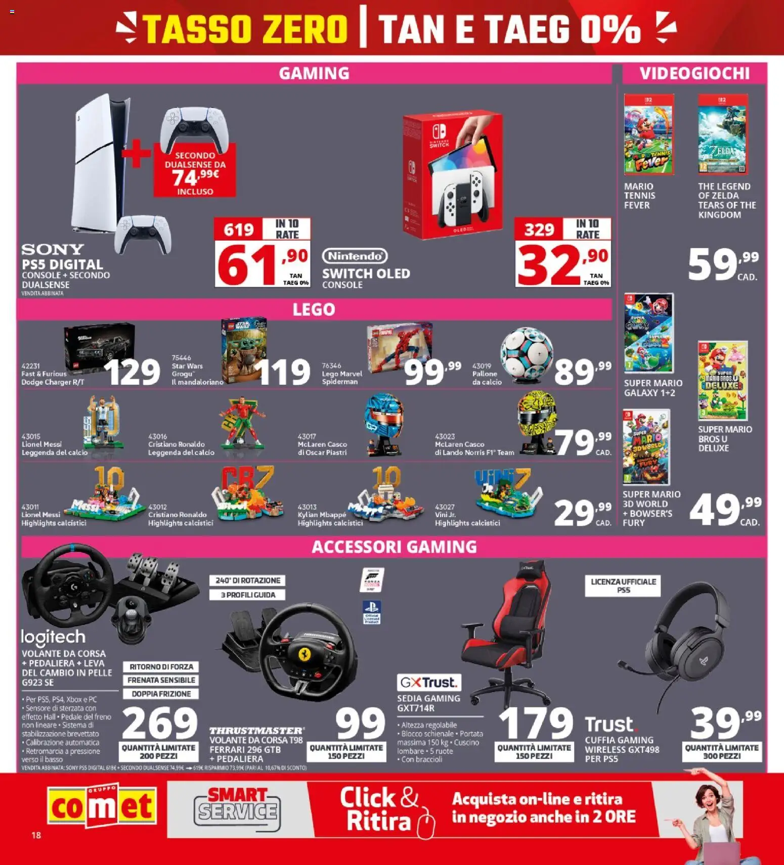 Volantino Comet del 16/07/2026 | Pagina: 18 | Prodotti: Braccioli, The, Xbox, Sedia