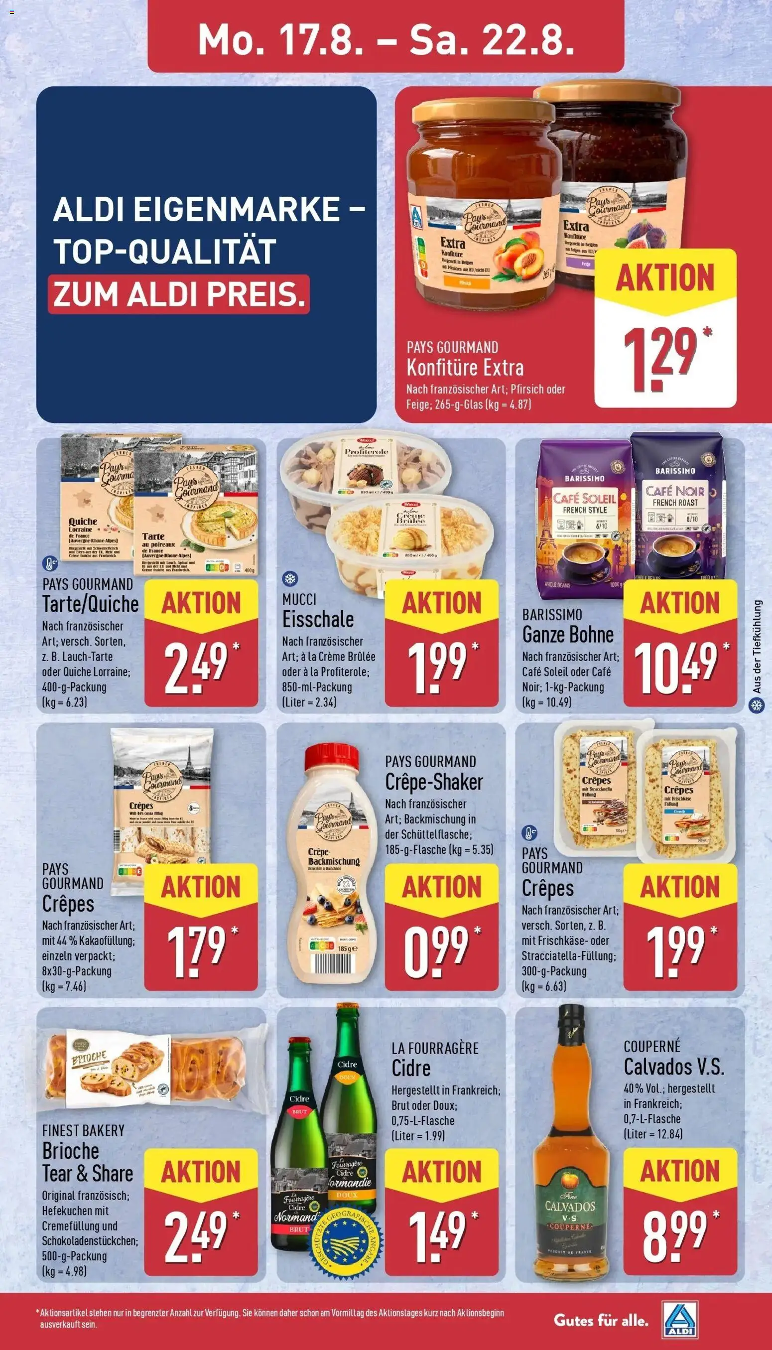 Aldi Wochenangebote (ab 17.08.2026) » Angebote Online | Seite: 11 | Produkte: Creme, Creme brulee, Pfirsich, Frischkase