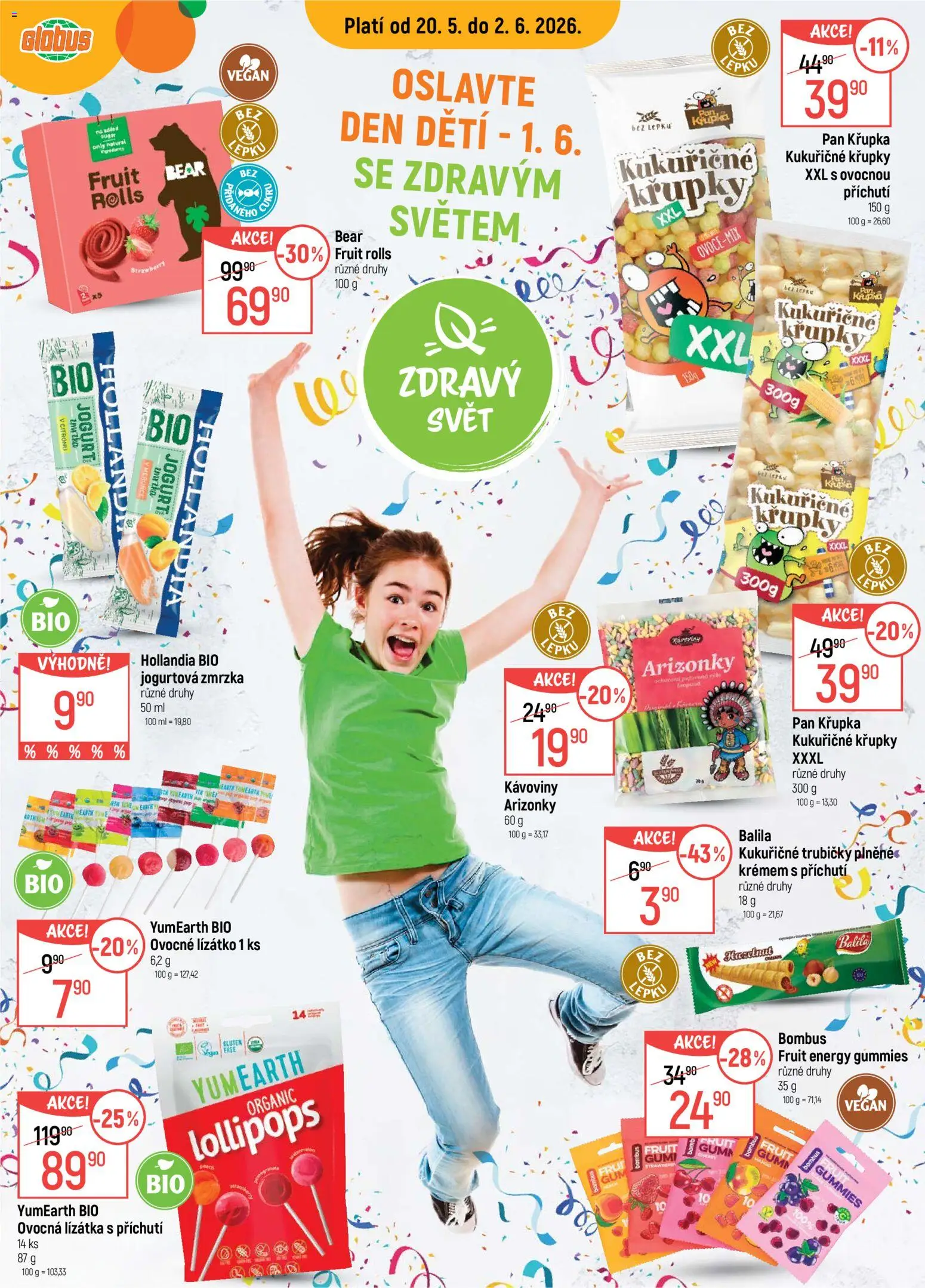 Globus leták - Praha Zličín od 20.05.2026 | Strana: 1 | Produkty: Vegan, Jogurt, Hollandia, Křupky
