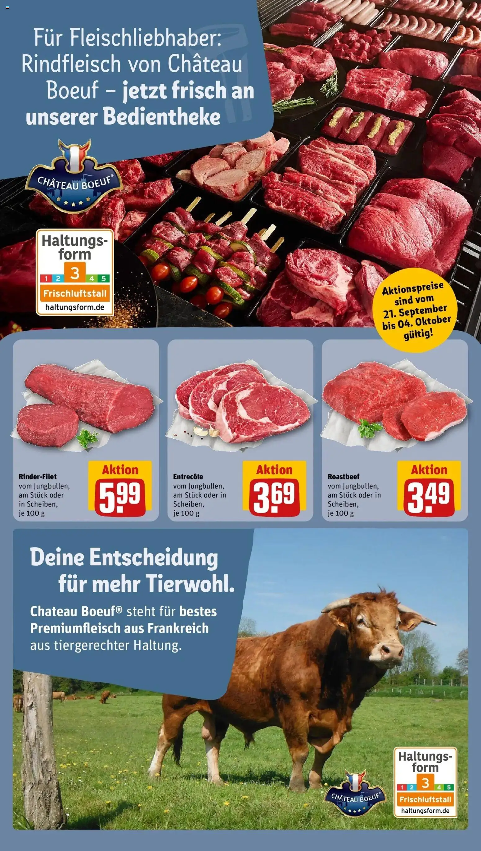 REWE Prospekt ab 21.09.2026 zum Blättern » Angebote | Seite: 18 | Produkte: Rinderfilet, Entrecote, Roastbeef, Rindfleisch