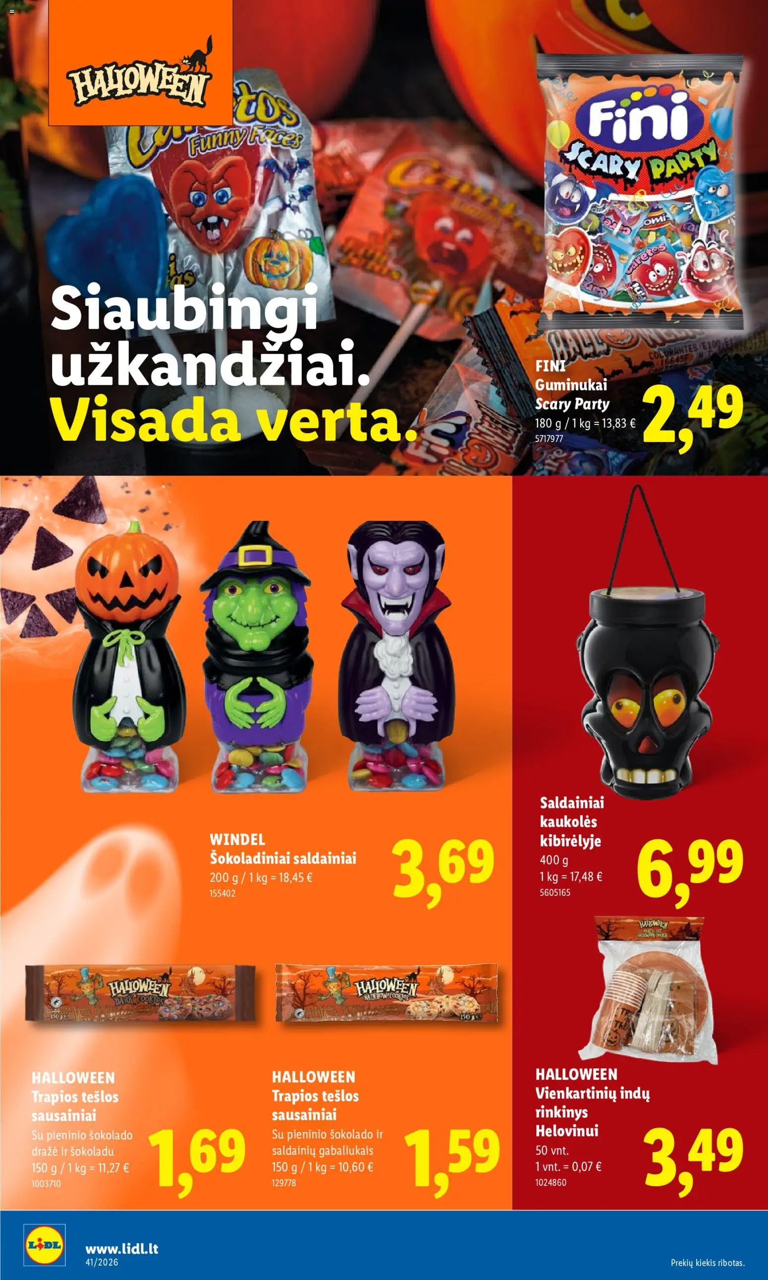 LIDL akcijos nuo 2026.10.05 | Puslapis: 24 | Prekių: Sausainiai, Guminukai, Saldainiai
