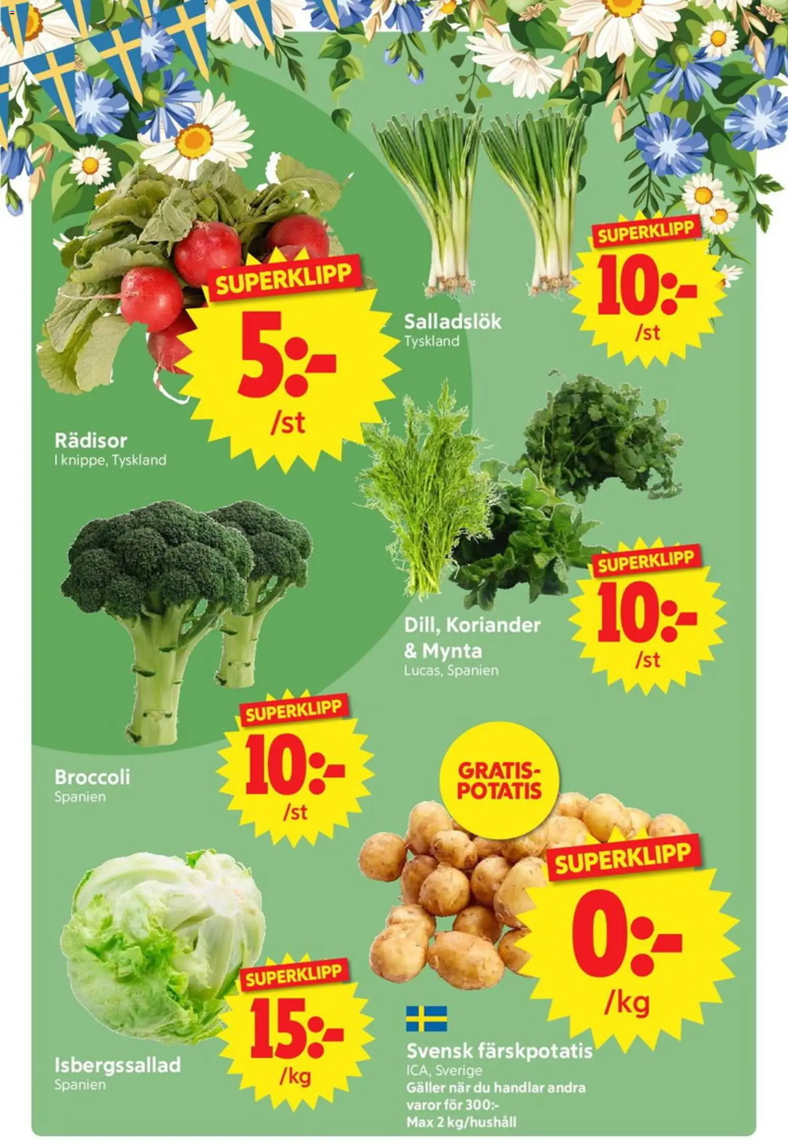 Nya Pulsen reklamblad aktuell från 15.06.2026 | Sida: 8 | Produkter: Färskpotatis, Salladslök, Mynta, Koriander