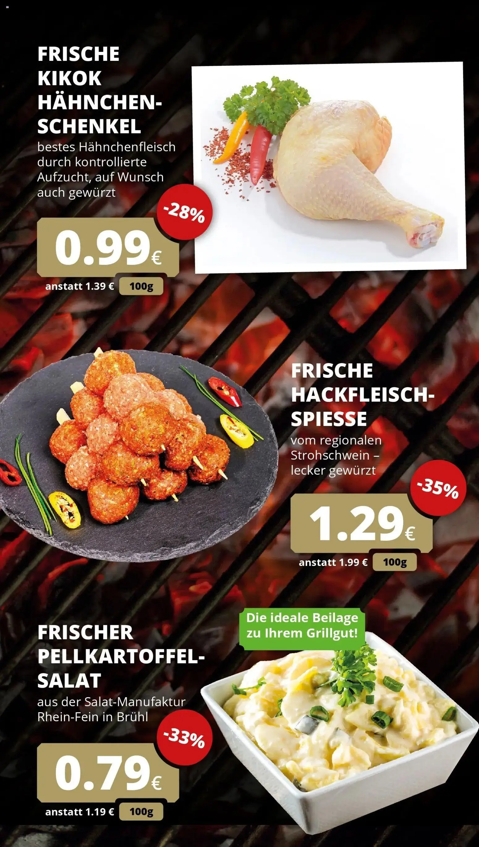 REWE Prospekt ab 10.08.2026 zum Blättern » Angebote | Seite: 2 | Produkte: Hahnchen, Spieße, Salat, Hackfleisch