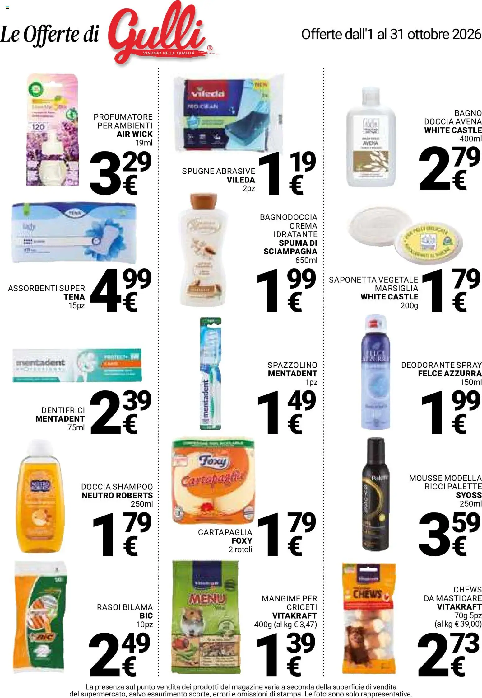Volantino Gulliver del 01/10/2026 | Pagina: 38 | Prodotti: Shampoo, Deodorante, Spazzolino, Doccia