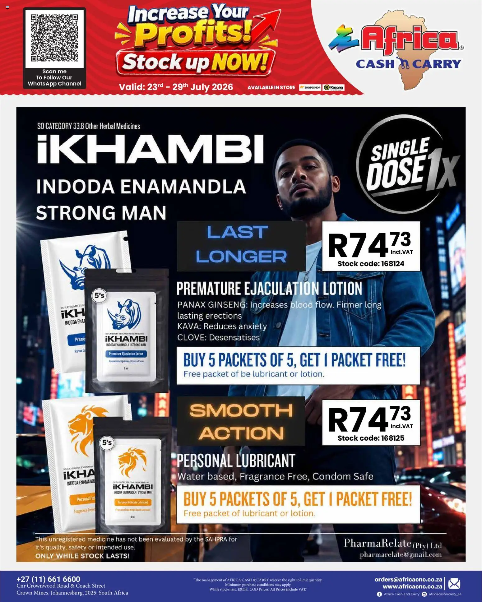 New Africa Cash & Carry catalogue – valid from 23/07/2026 | Page: 19 | Products: Fragrance, Stock, Water, Lotion
