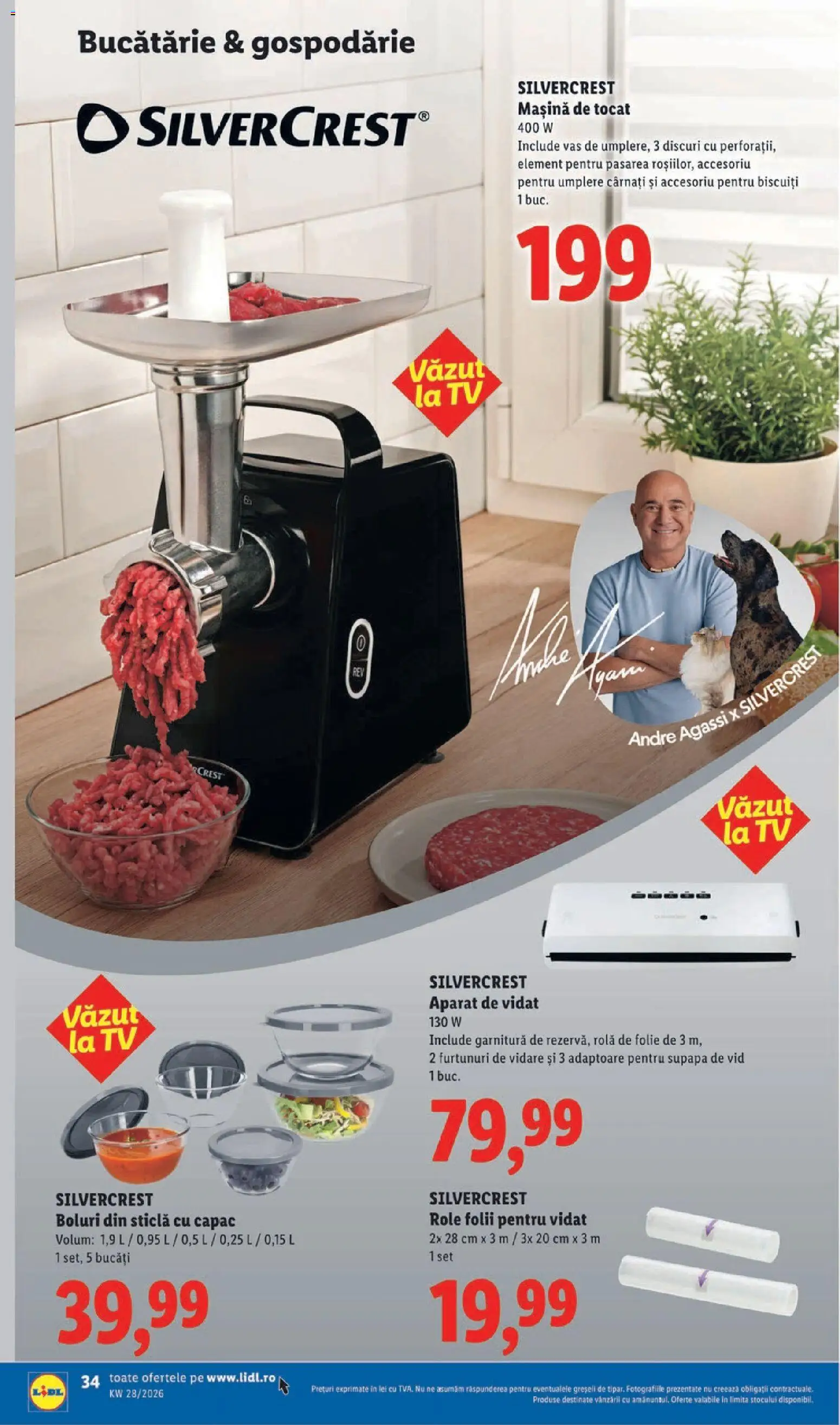 Noul catalog Lidl – valabil de la 06.07.2026 | Pagină: 34 | Produse: Mașină de tocat, Role, Biscuiți, Cârnați