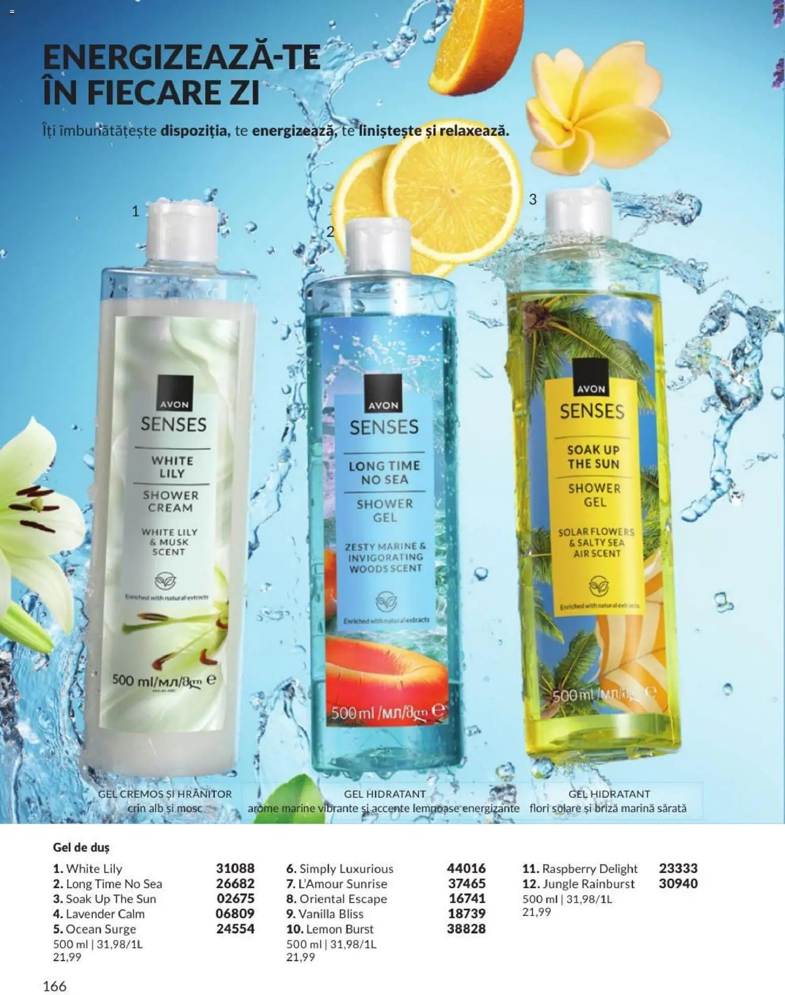 Noul catalog Avon – valabil de la 01.08.2026 | Pagină: 166 | Produse: Duș, Gel de duș