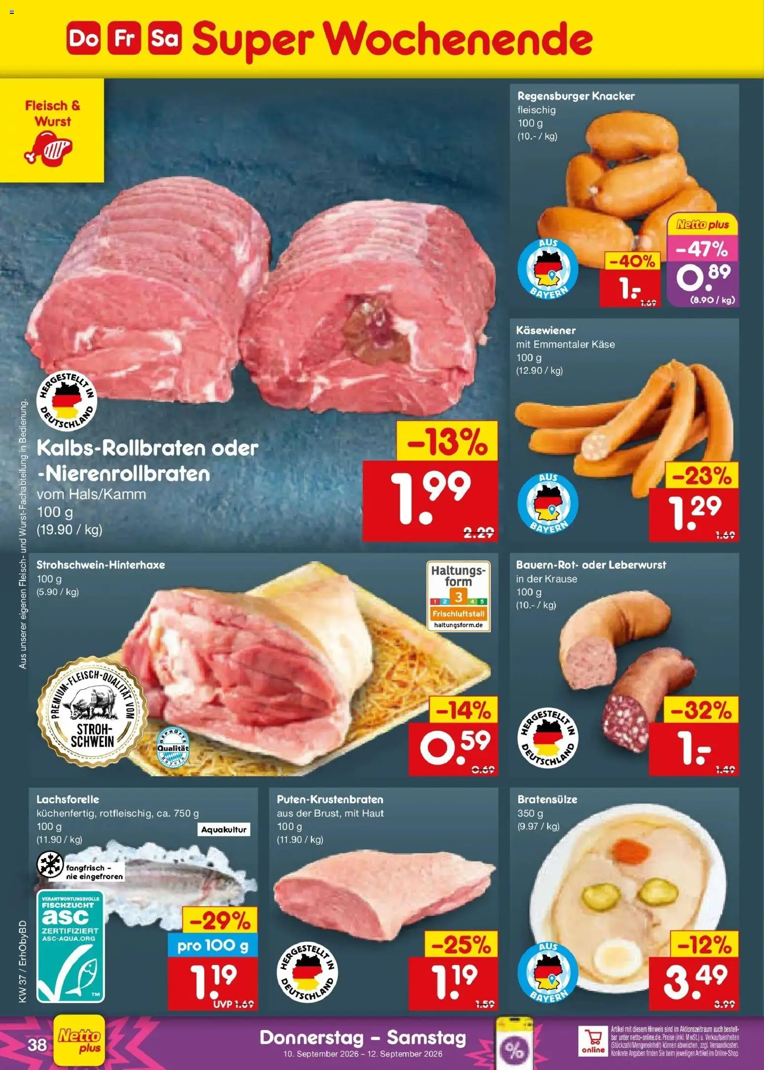 Netto Marken-Discount Prospekt Ergolding – gültig ab 07.09.2026 | Seite: 56 | Produkte: Käse, Wurst, Fleisch