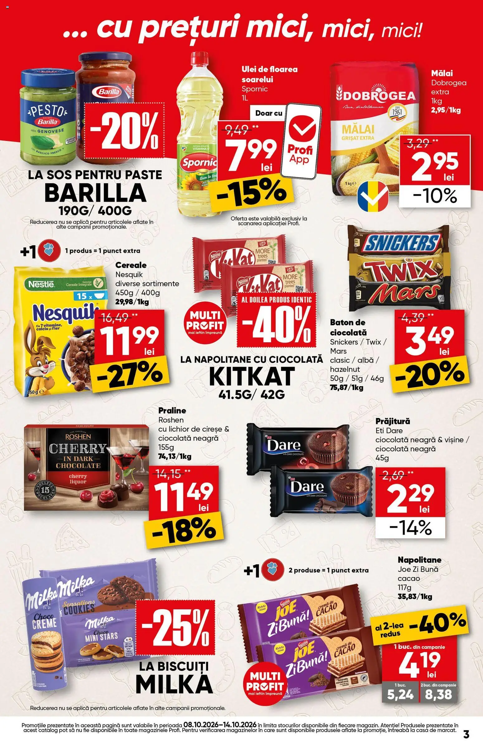 Noul catalog Profi – valabil de la 08.10.2026 | Pagină: 3 | Produse: Lichior, Ciocolată, Paste, Sos