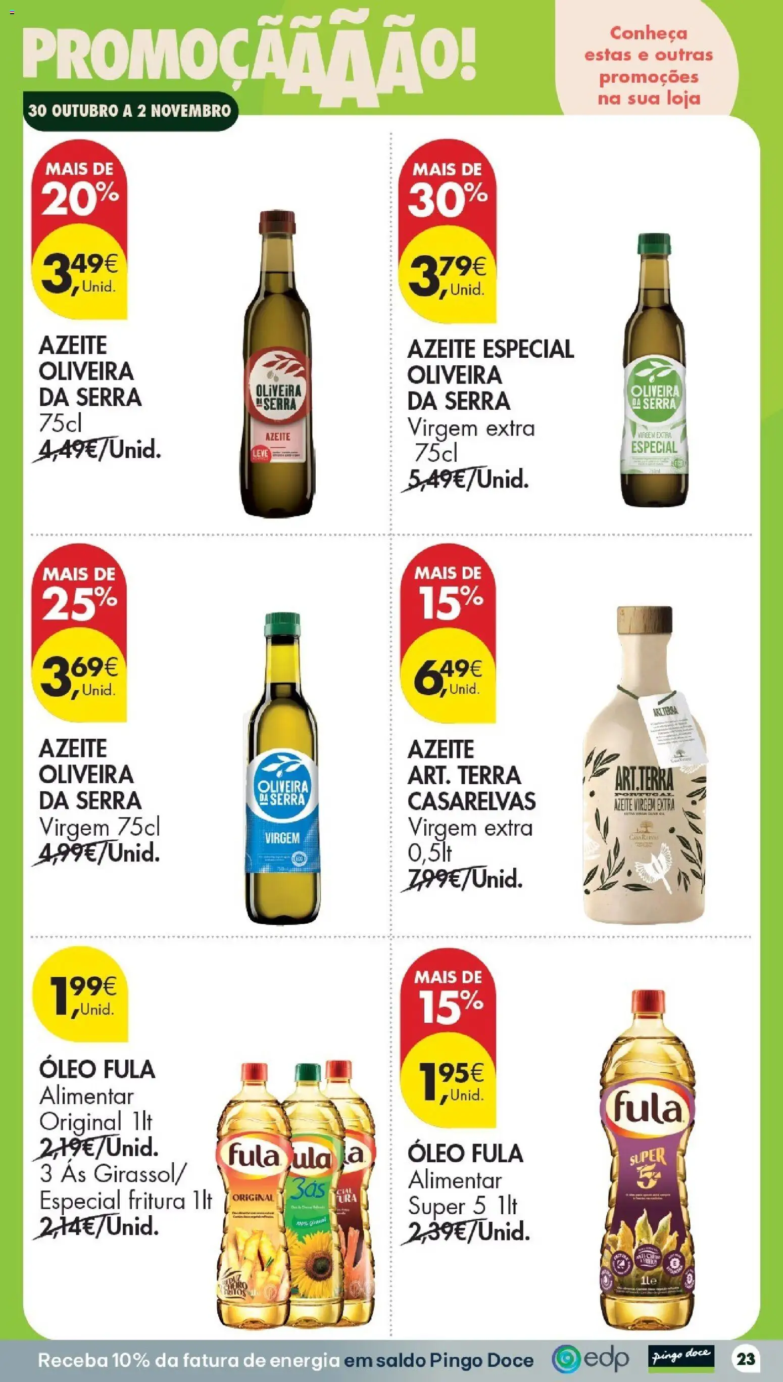 Pingo Doce folheto Poupe Esta Semana Açores │ válido de 30/10/2026 | Página: 23 | Produtos: Azeite, Óleo, Azeite virgem extra