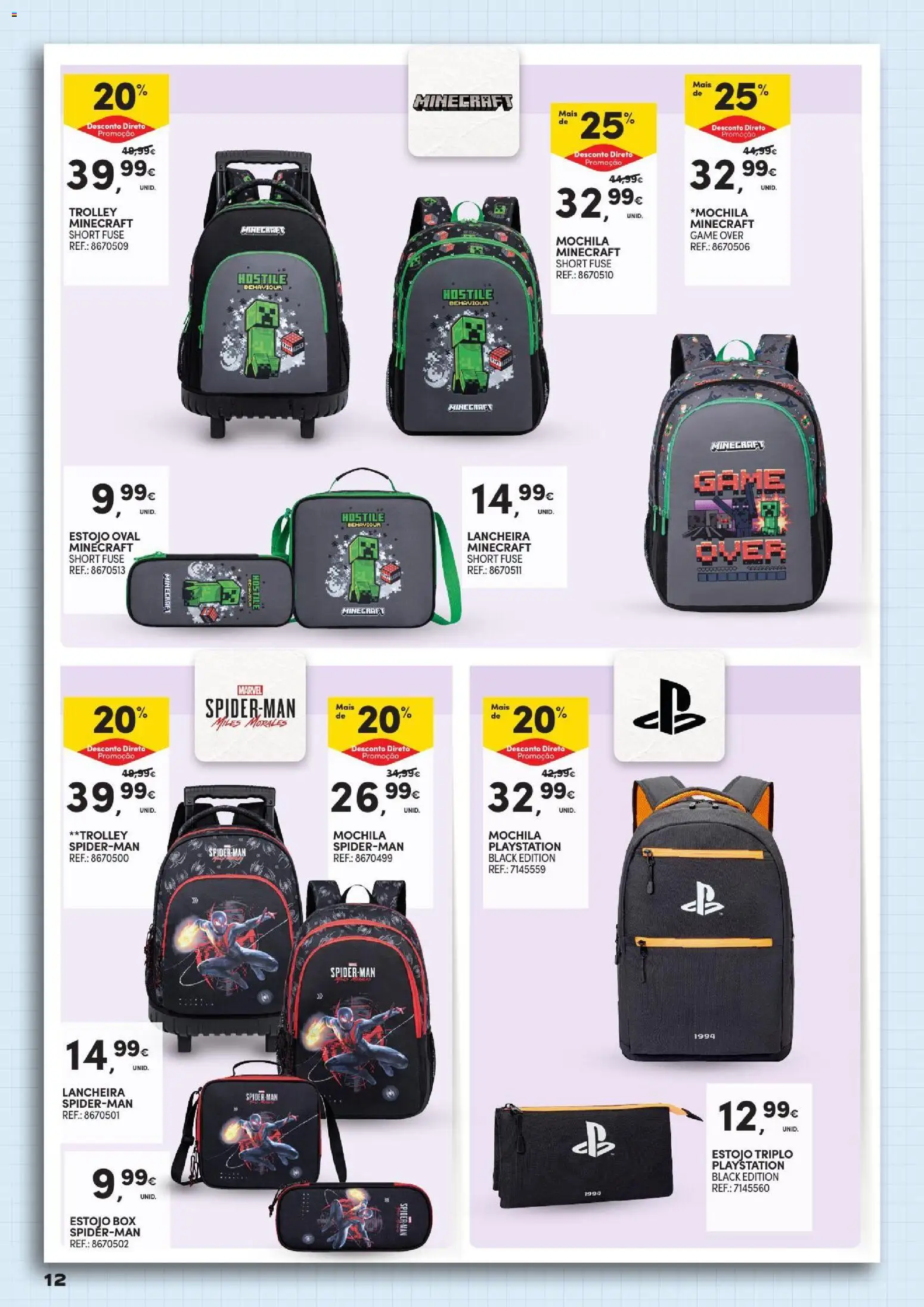 Continente - Açores Regresso às Aulas │ válido de 25/08/2026 | Página: 12 | Produtos: Mochila, Playstation