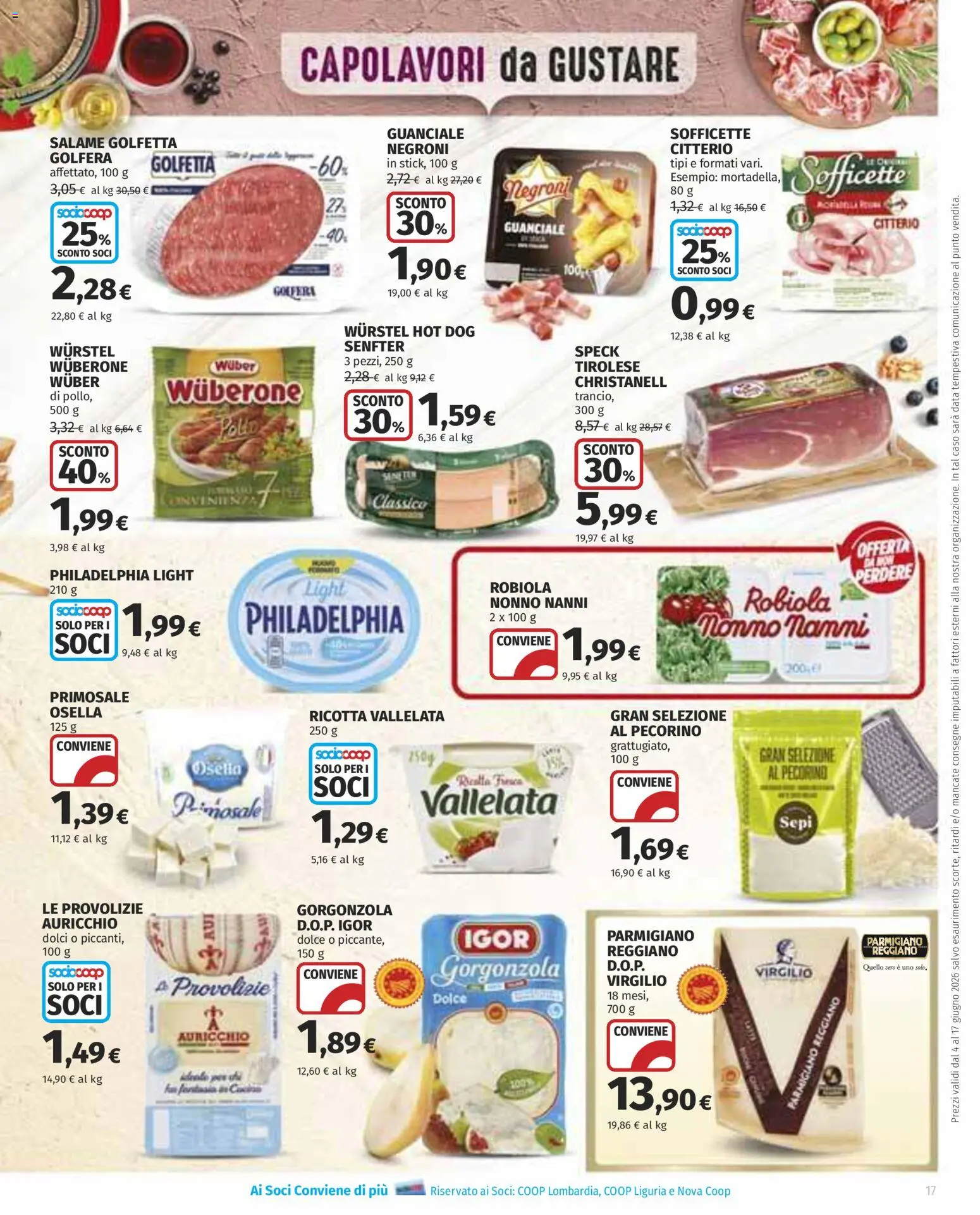 Volantino Ipercoop del 04.06.2026 | Pagina: 17 | Prodotti: Speck, Salame, Parmigiano reggiano, Parmigiano
