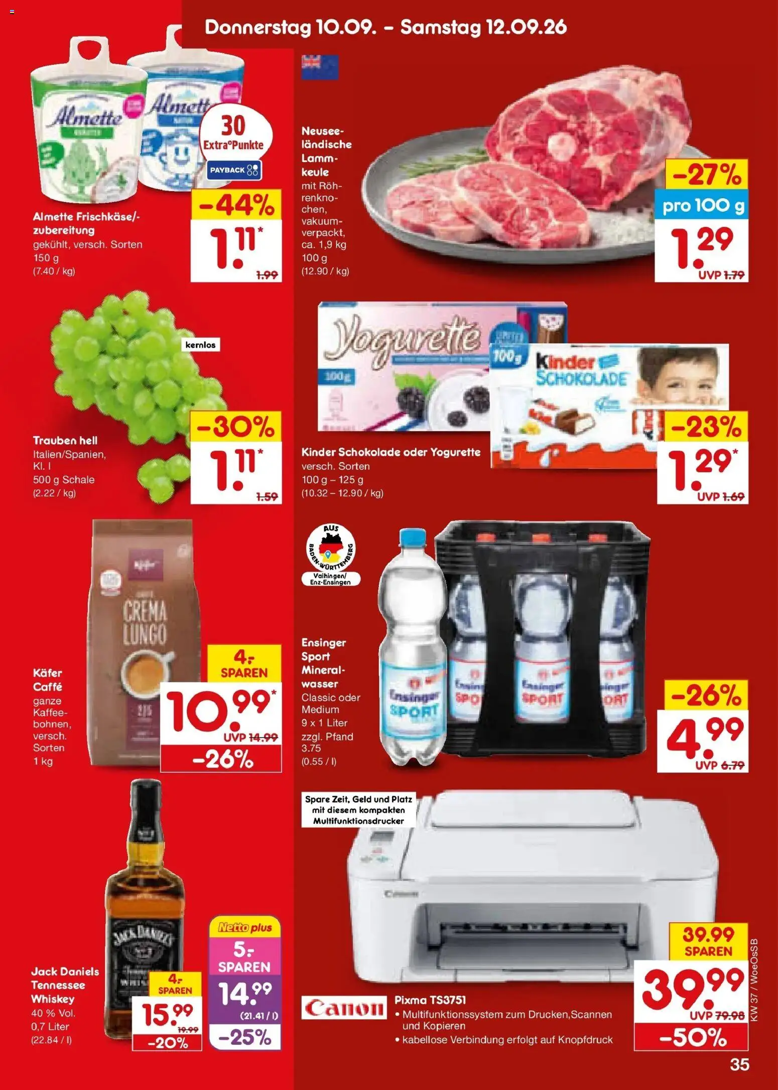 Netto Marken-Discount Prospekt Gemmingen – gültig ab 07.09.2026 | Seite: 51 | Produkte: Kinder schokolade, Almette, Yogurette, Wasser