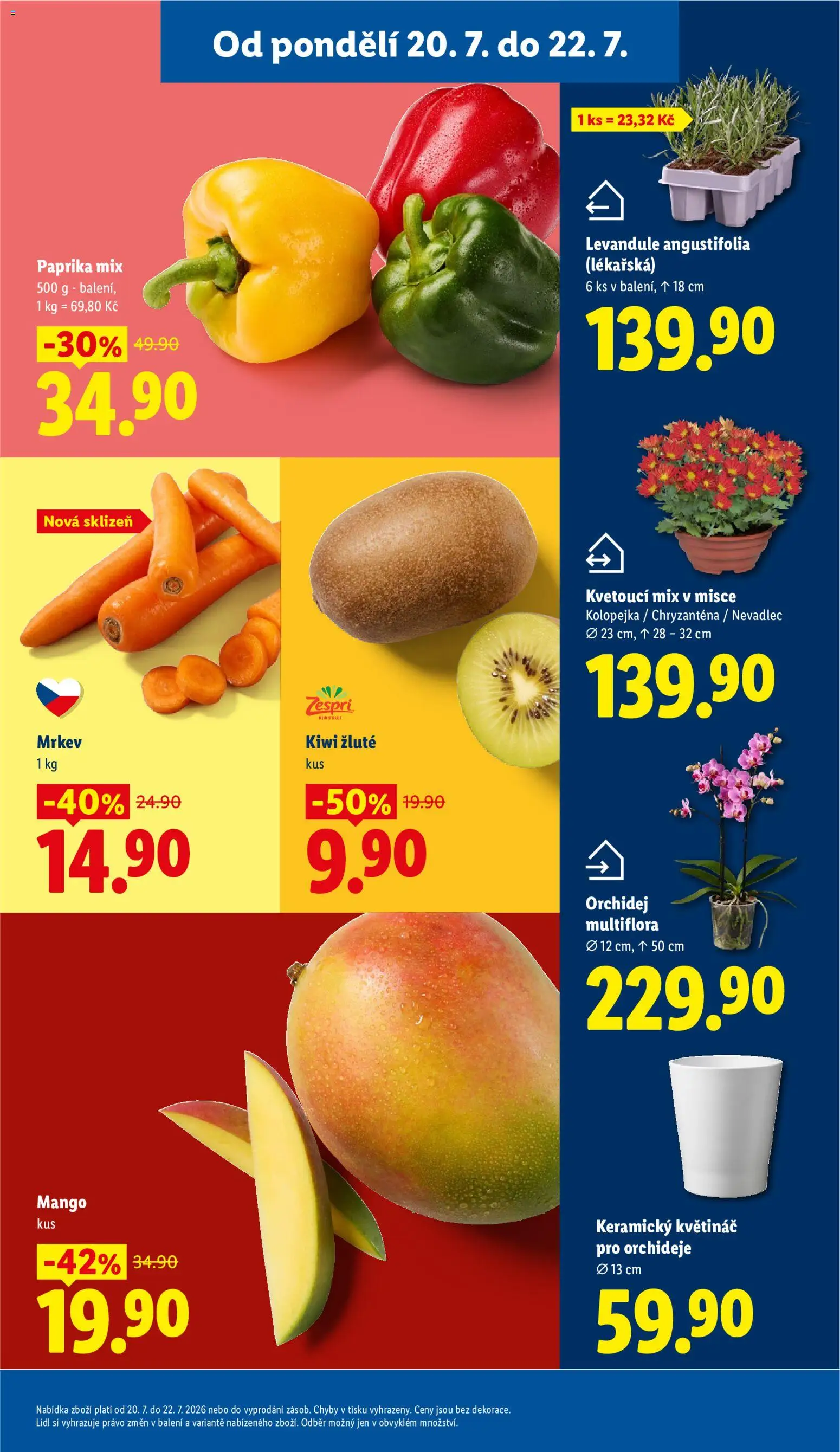 Lidl leták od 20.07.2026 | Strana: 13 | Produkty: Orchidej, Kiwi, Mrkev, Květináč
