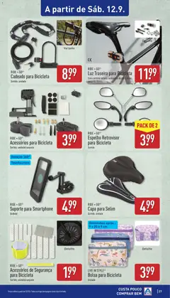 Pré-visualização Aldi folheto válido de 07/09/2026 | Página: 27 | Produtos: Smartphone, Bolsa, Bicicleta, Espelho