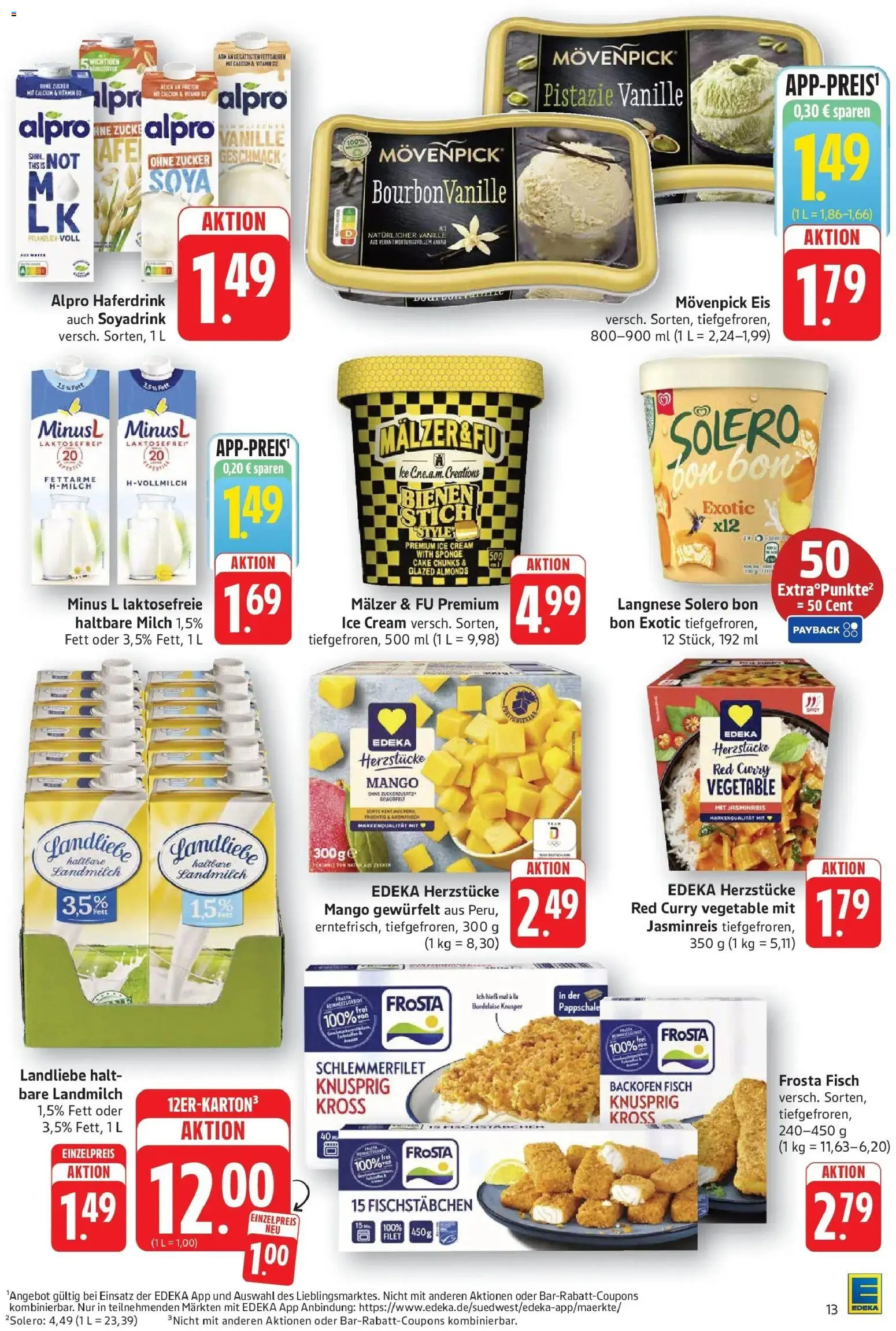Edeka prospekt Geislingen	 – gültig ab 27.04.2026 | Seite: 15 | Produkte: Milch, Haferdrink, Mango, Eis