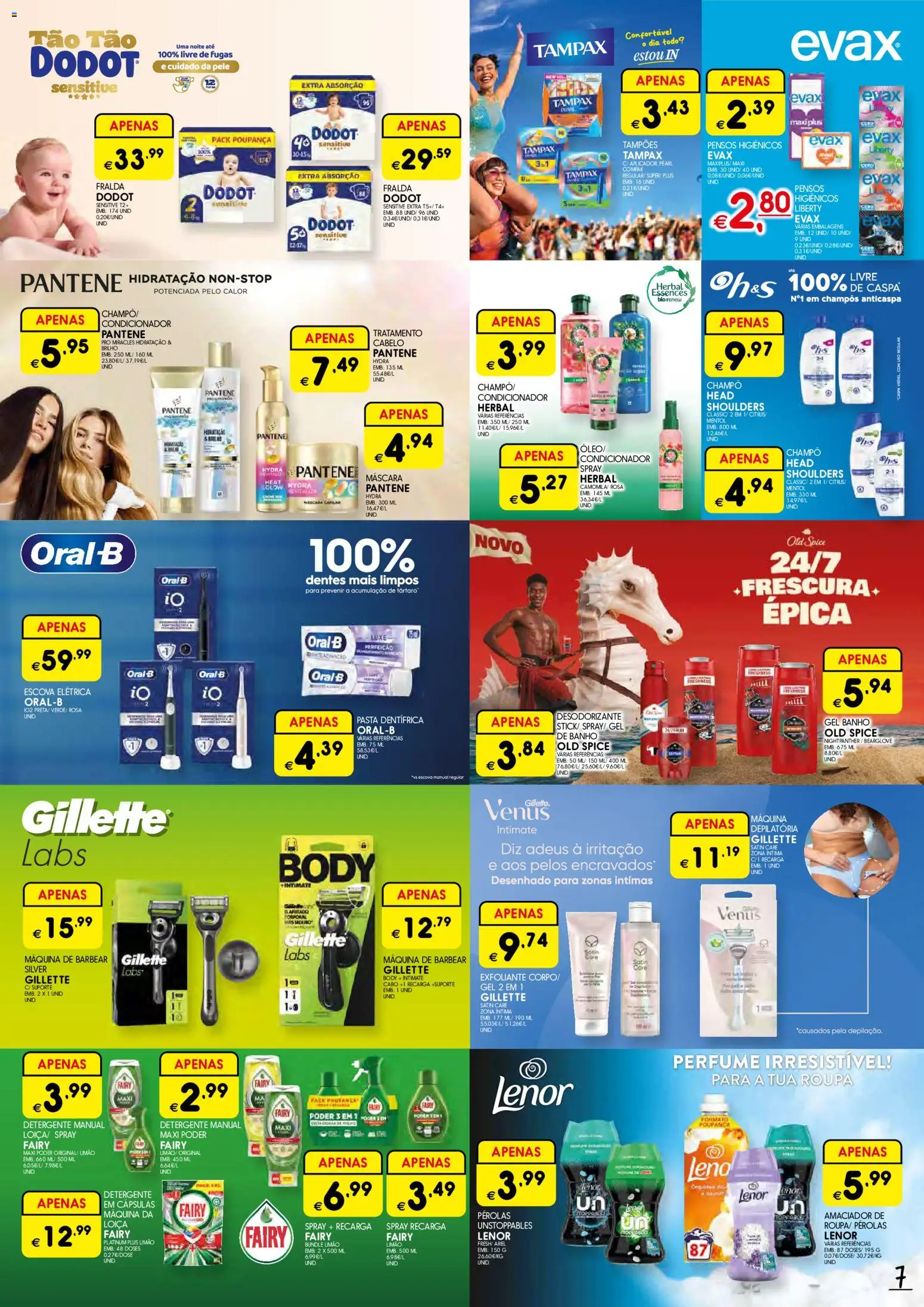 Meu Super folheto │ válido de 23/07/2026 | Página: 7 | Produtos: Faca, Pensos higiénicos, Máquina de barbear, Desodorizante