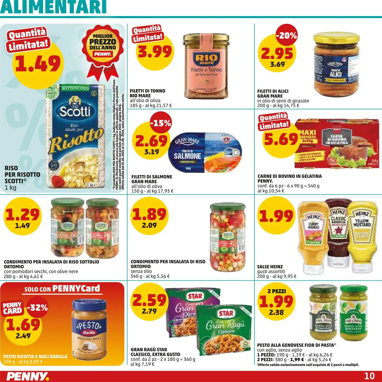 Volantino PENNY del 04.06.2026 | Pagina: 10 | Prodotti: Olive, Ragú, Ricotta, Alici