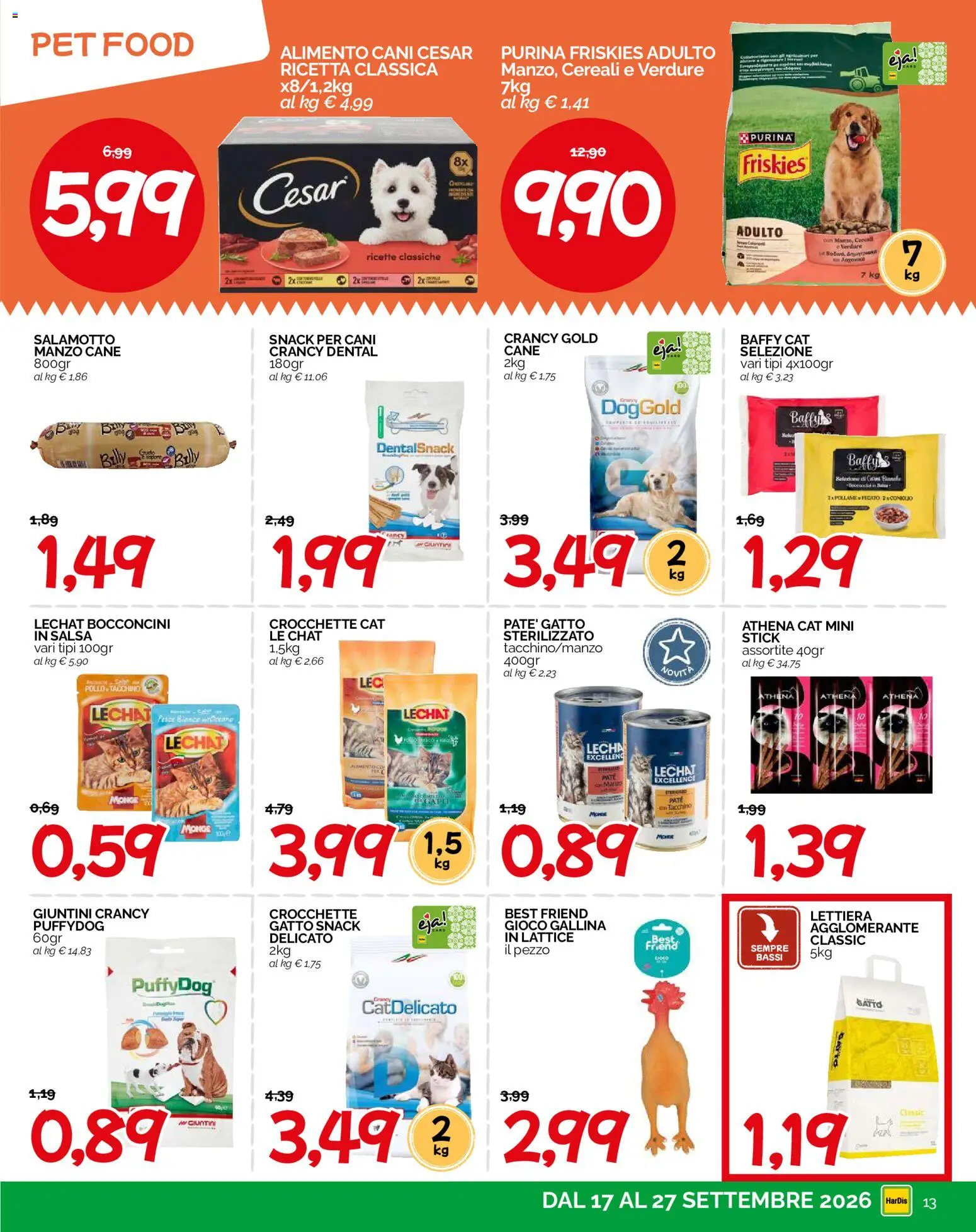 Volantino HarDis del 17/09/2026 | Pagina: 13 | Prodotti: Salsa, Tacchino, Crocchette, Gioco