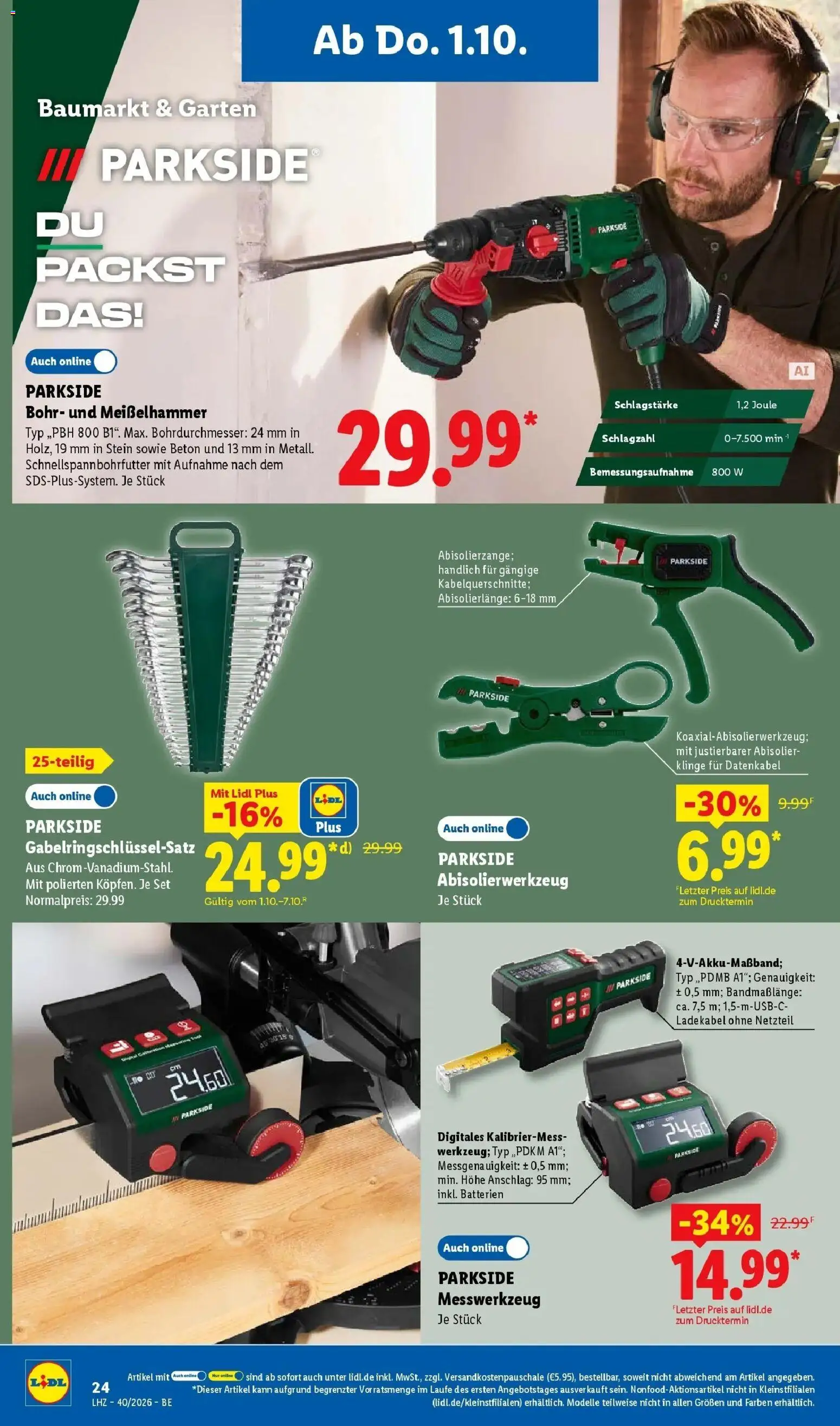 Lidl Prospekt Leegebruch (ab 28.09.2026) zum Blättern » Angebote | Seite: 40 | Produkte: Batterien, Ladekabel, Netzteil