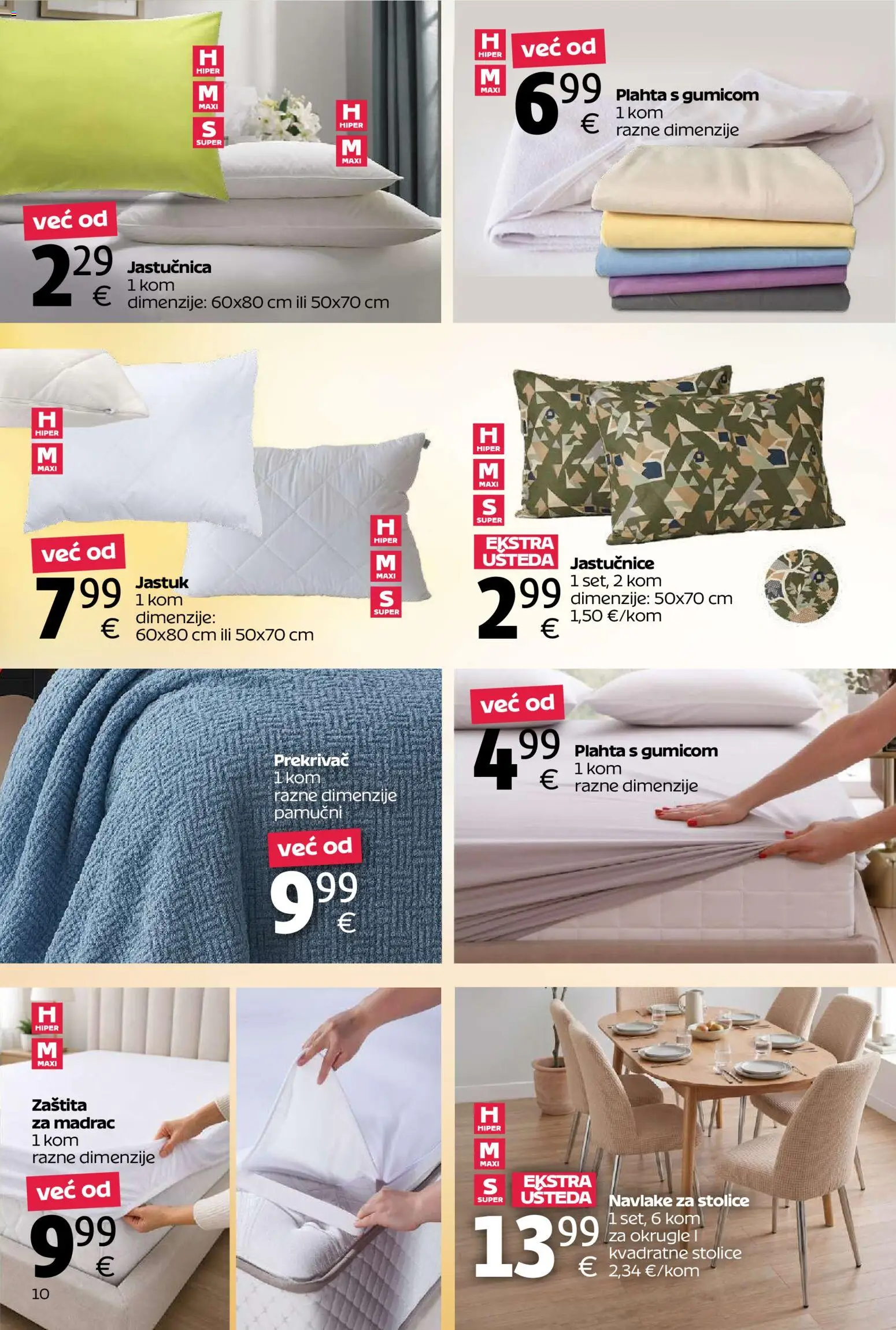 Tommy katalog | vrijedi od 06.07.2026 | Stranica: 10 | Proizvodi: Madrac, Jastuk, Jastučnica, Plahta