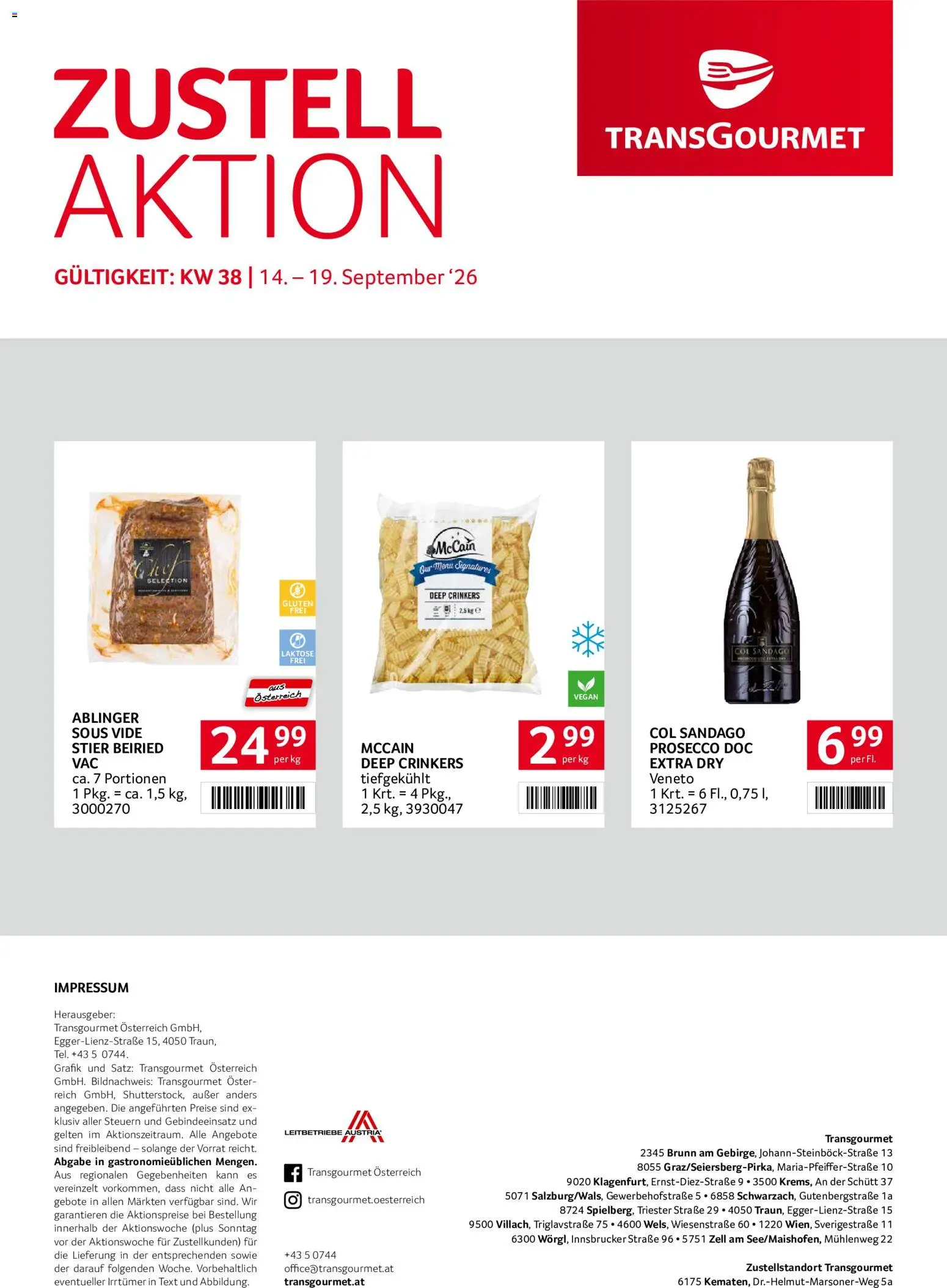 Transgourmet Zustellaktion gültig ab 14.09.2026 | Seite: 36 | Produkte: Prosecco