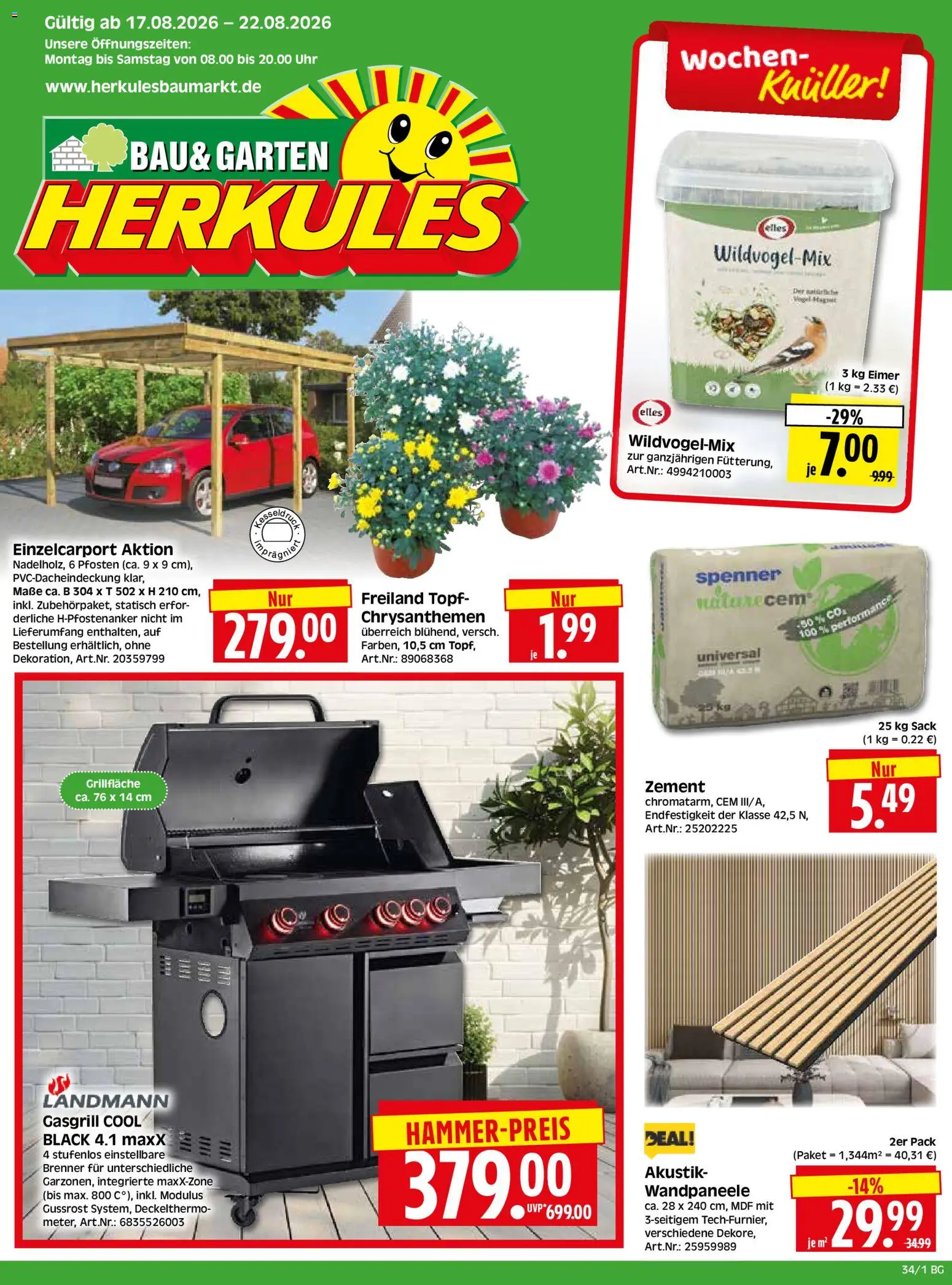 HERKULES Bau & Garten – gültig ab 17.08.2026 | Seite: 1 | Produkte: Uhr