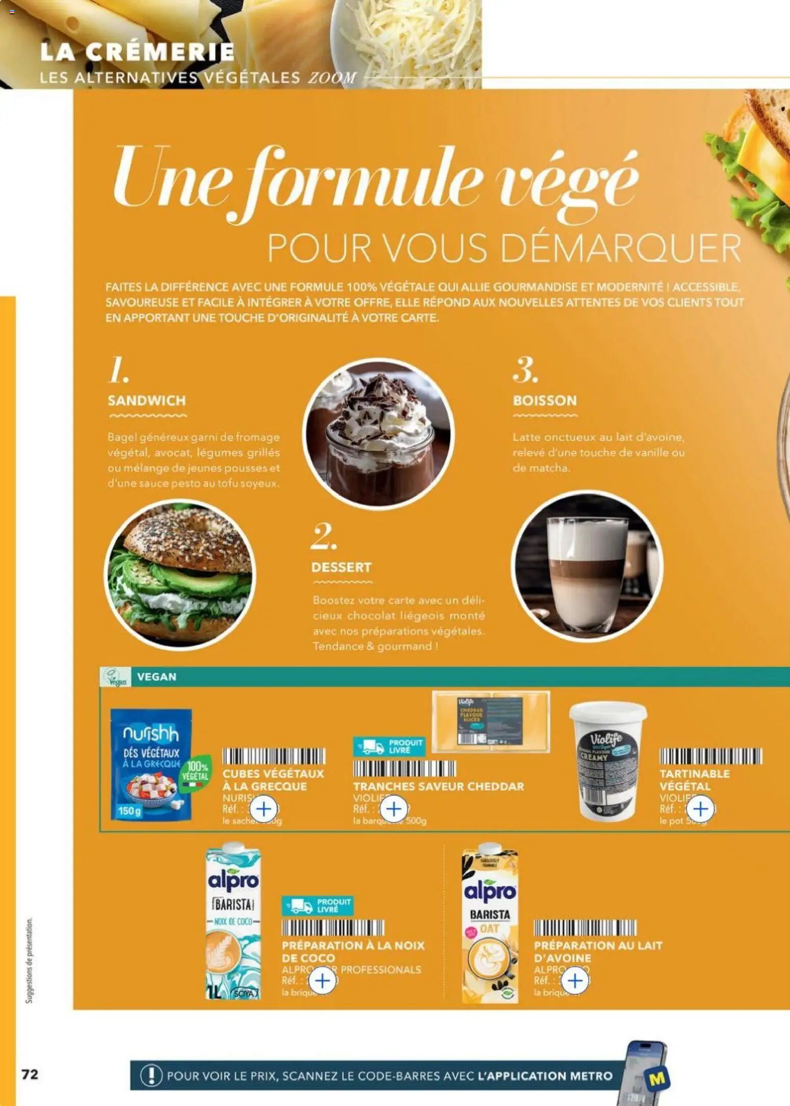 {H1} | Page: 72 | Produits: Pesto, Lait, Cheddar, Livre